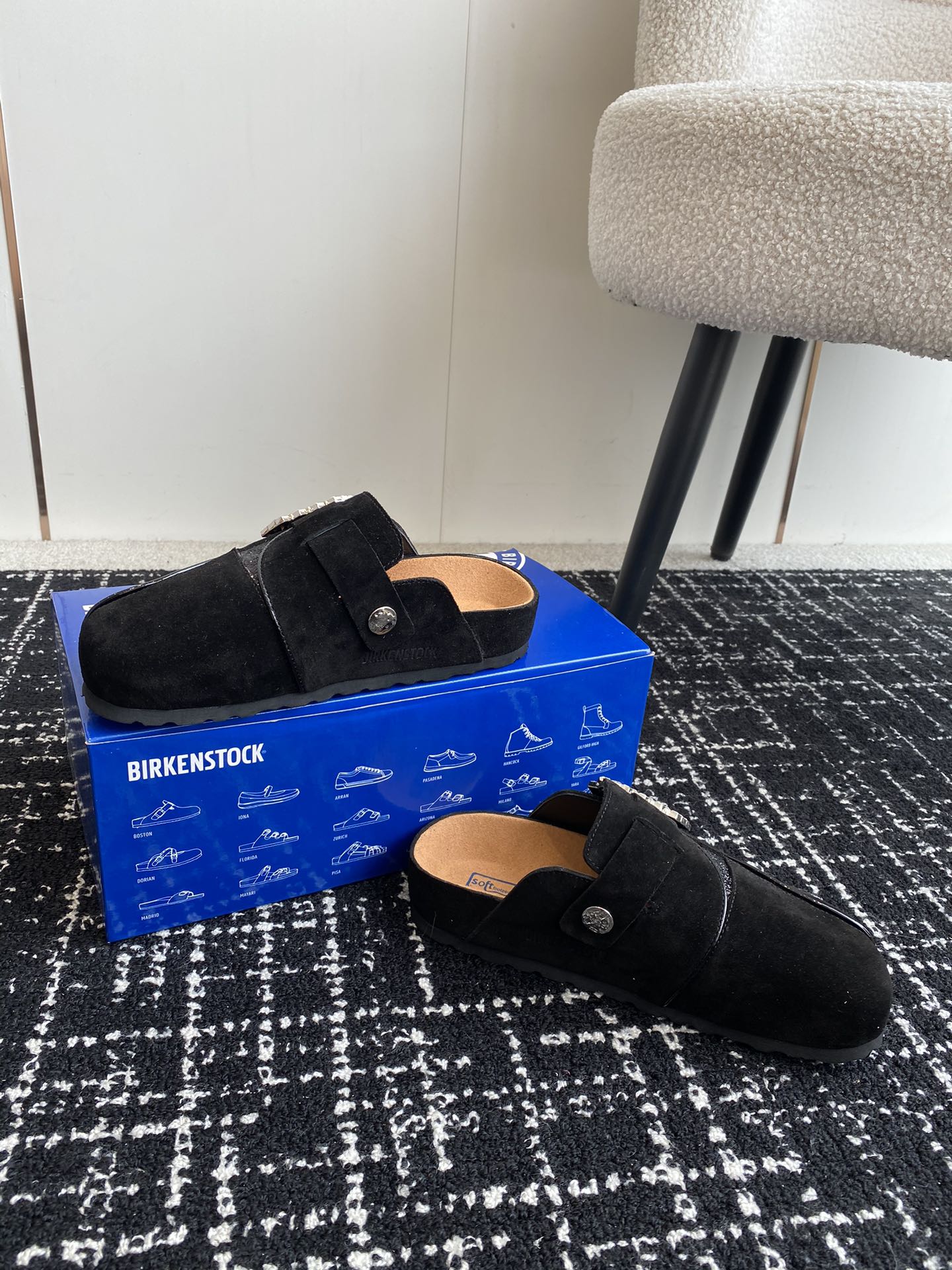 BIRKENSTOCK24ss秋冬博肯真软木潮流时尚钻扣休闲包头拖人体工程学设计符合脚形的脚床软木材质穿