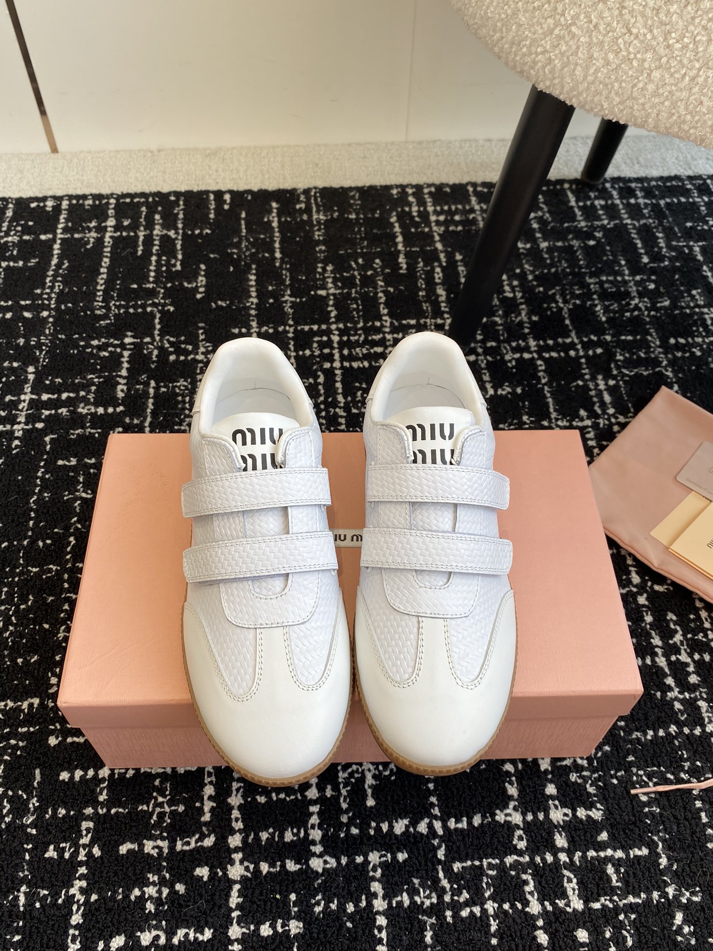 MiuMiu Skateboard Shoes Casual Shoes Top Quality
 White Unisex Rubber Sheepskin Fall/Winter Collection Vintage Casual