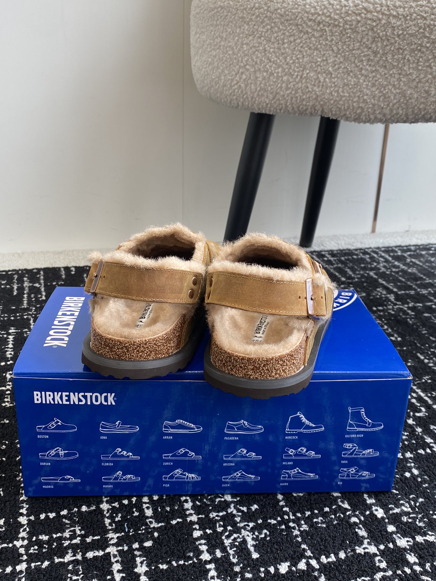 代购级️非市场普通版本勃肯_包头毛毛拖鞋BIRKENSTOCK情侣款毛毛鞋加绒软木拖鞋外穿Arizona