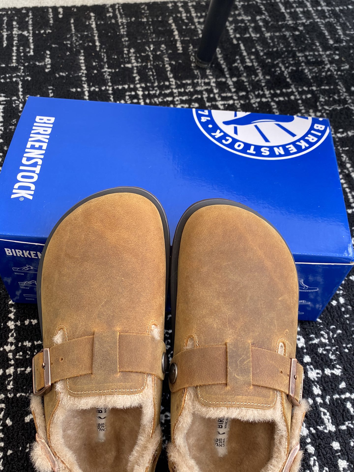 代购级️非市场普通版本勃肯_包头毛毛拖鞋BIRKENSTOCK情侣款毛毛鞋加绒软木拖鞋外穿Arizona