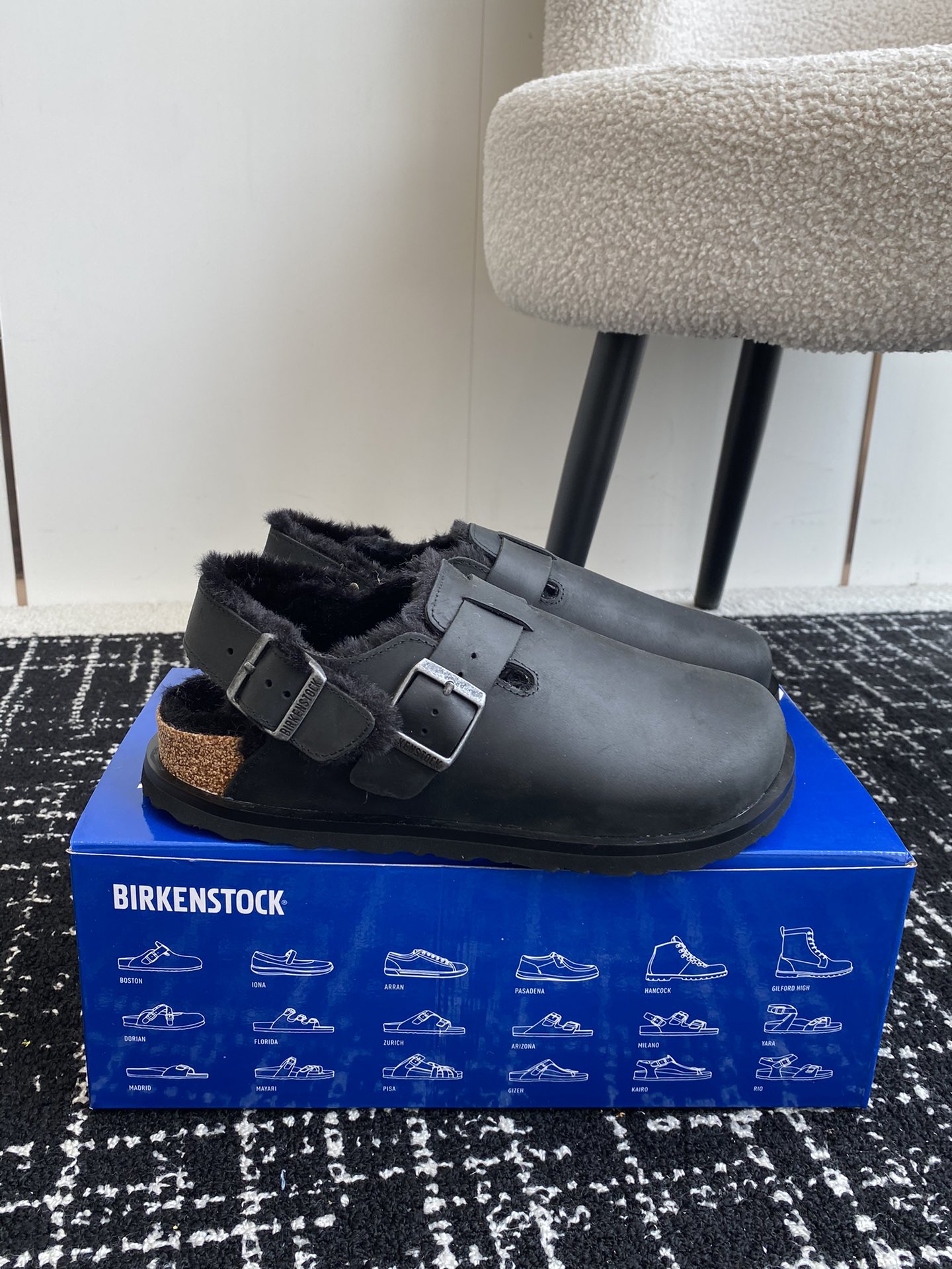 代购级️非市场普通版本勃肯_包头毛毛拖鞋BIRKENSTOCK情侣款毛毛鞋加绒软木拖鞋外穿Arizona