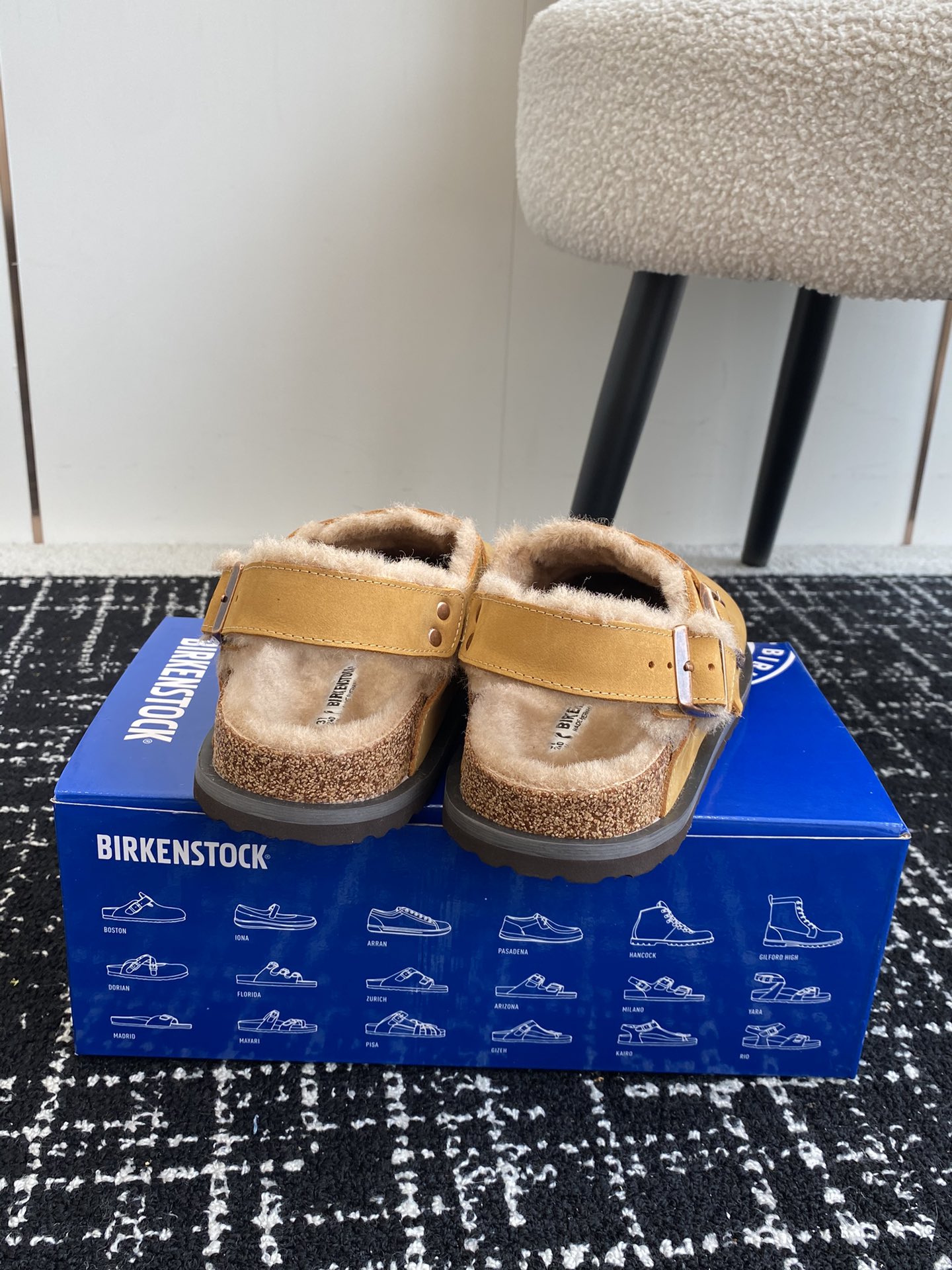 代购级️非市场普通版本勃肯_包头毛毛拖鞋BIRKENSTOCK情侣款毛毛鞋加绒软木拖鞋外穿Arizona