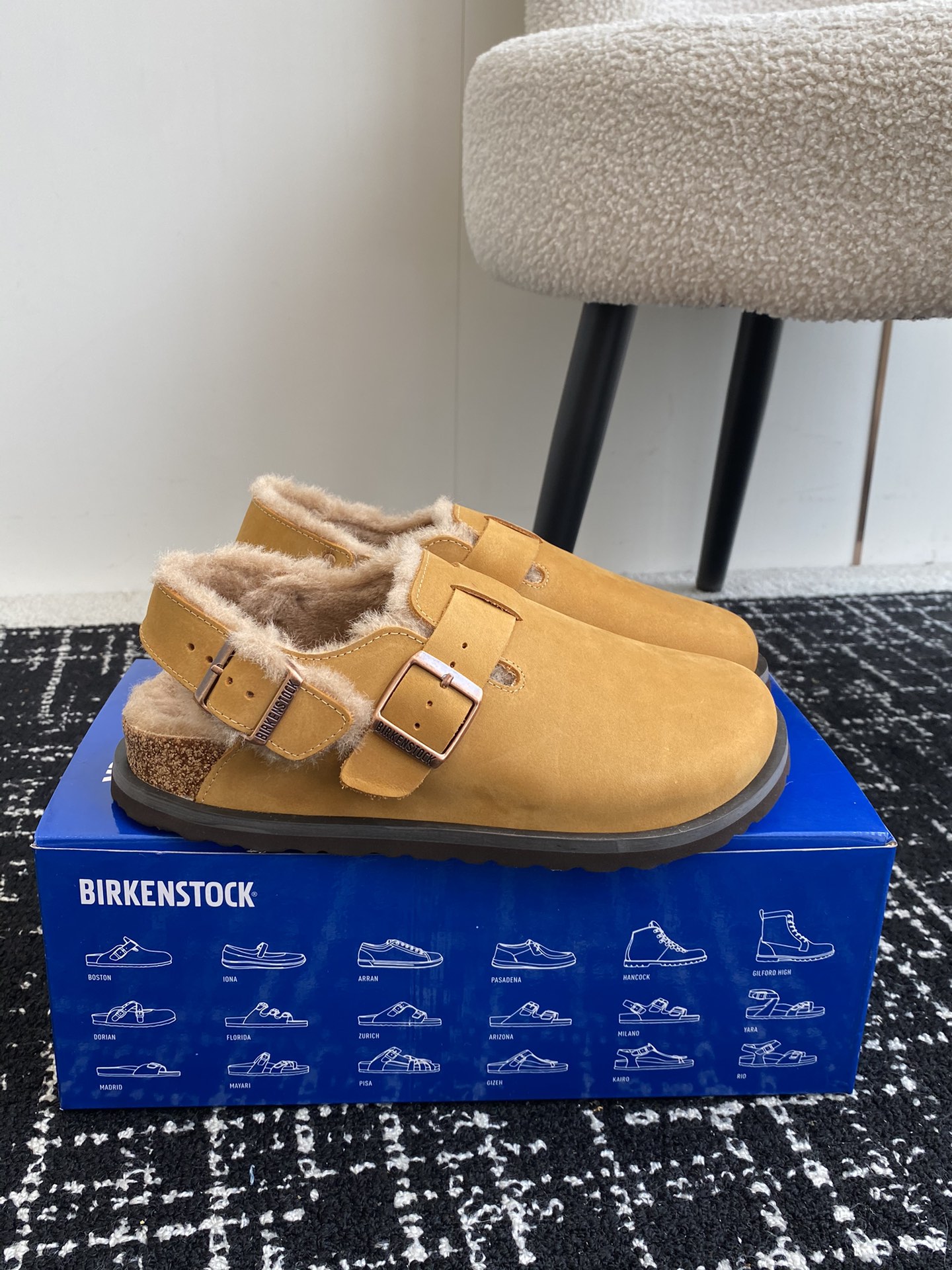 代购级️非市场普通版本勃肯_包头毛毛拖鞋BIRKENSTOCK情侣款毛毛鞋加绒软木拖鞋外穿Arizona