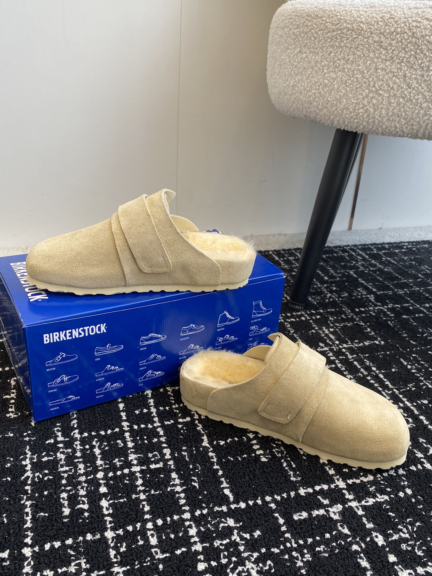 代购级勃肯_包头毛毛拖鞋BIRKENSTOCK毛毛鞋加绒软木拖鞋外穿Arizona系列万年经典勃肯强势推