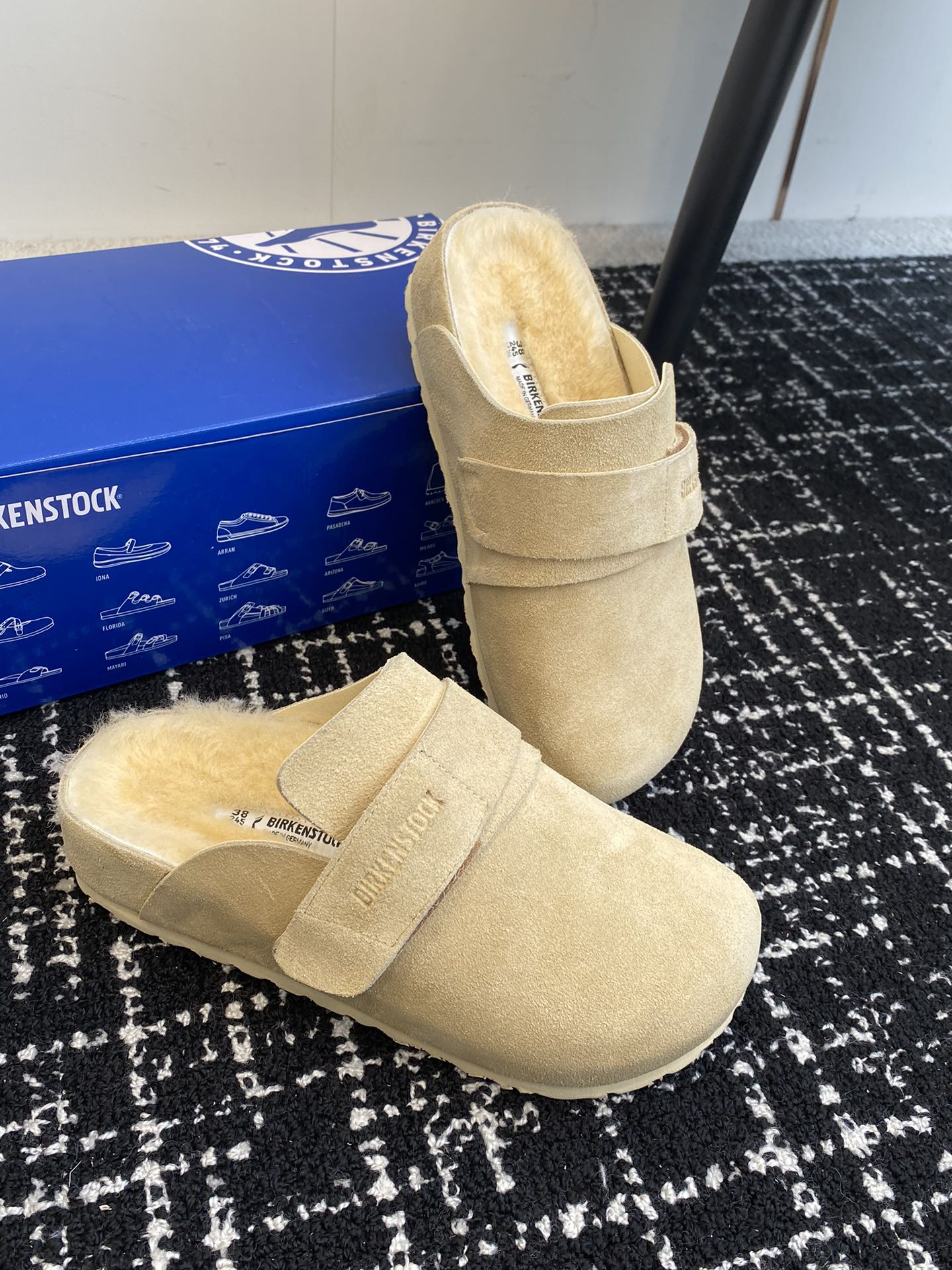 代购级勃肯_包头毛毛拖鞋BIRKENSTOCK毛毛鞋加绒软木拖鞋外穿Arizona系列万年经典勃肯强势推