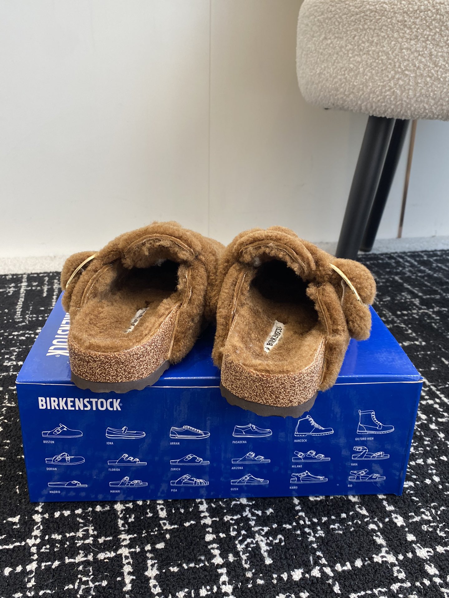 代购级勃肯_包头毛毛拖鞋BIRKENSTOCK毛毛鞋加绒软木拖鞋外穿Arizona系列万年经典勃肯强势推