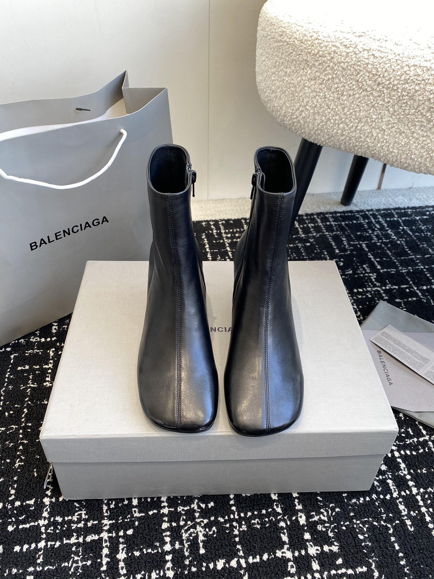 Balenciaga Short Boots Genuine Leather Sheepskin Fashion