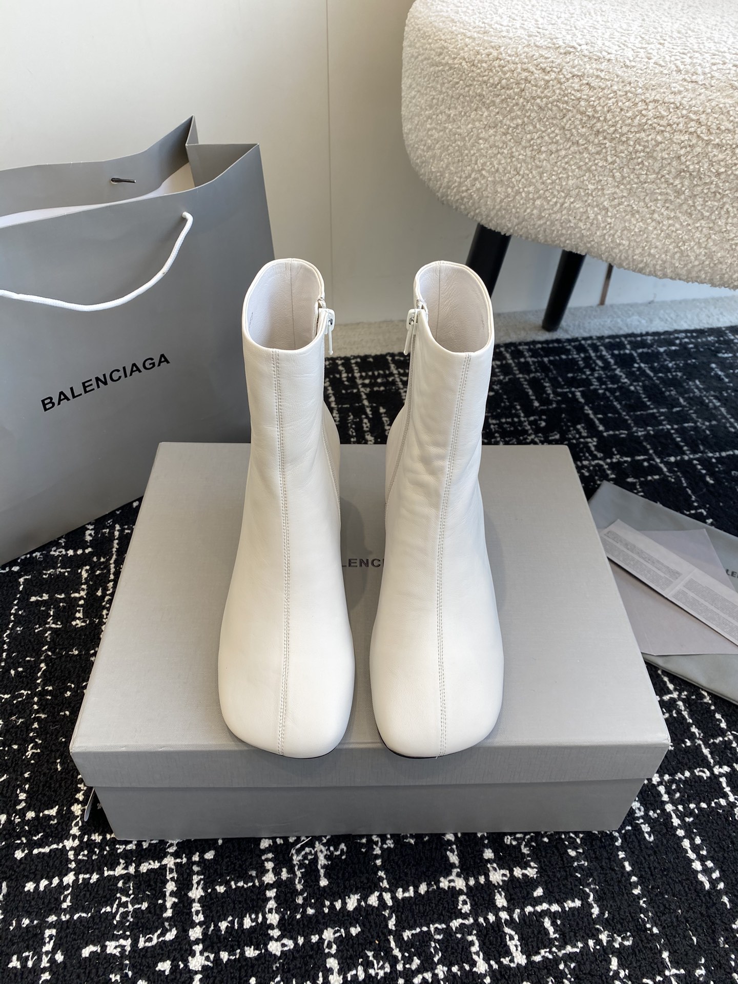 Balenciaga Short Boots Genuine Leather Sheepskin Fashion