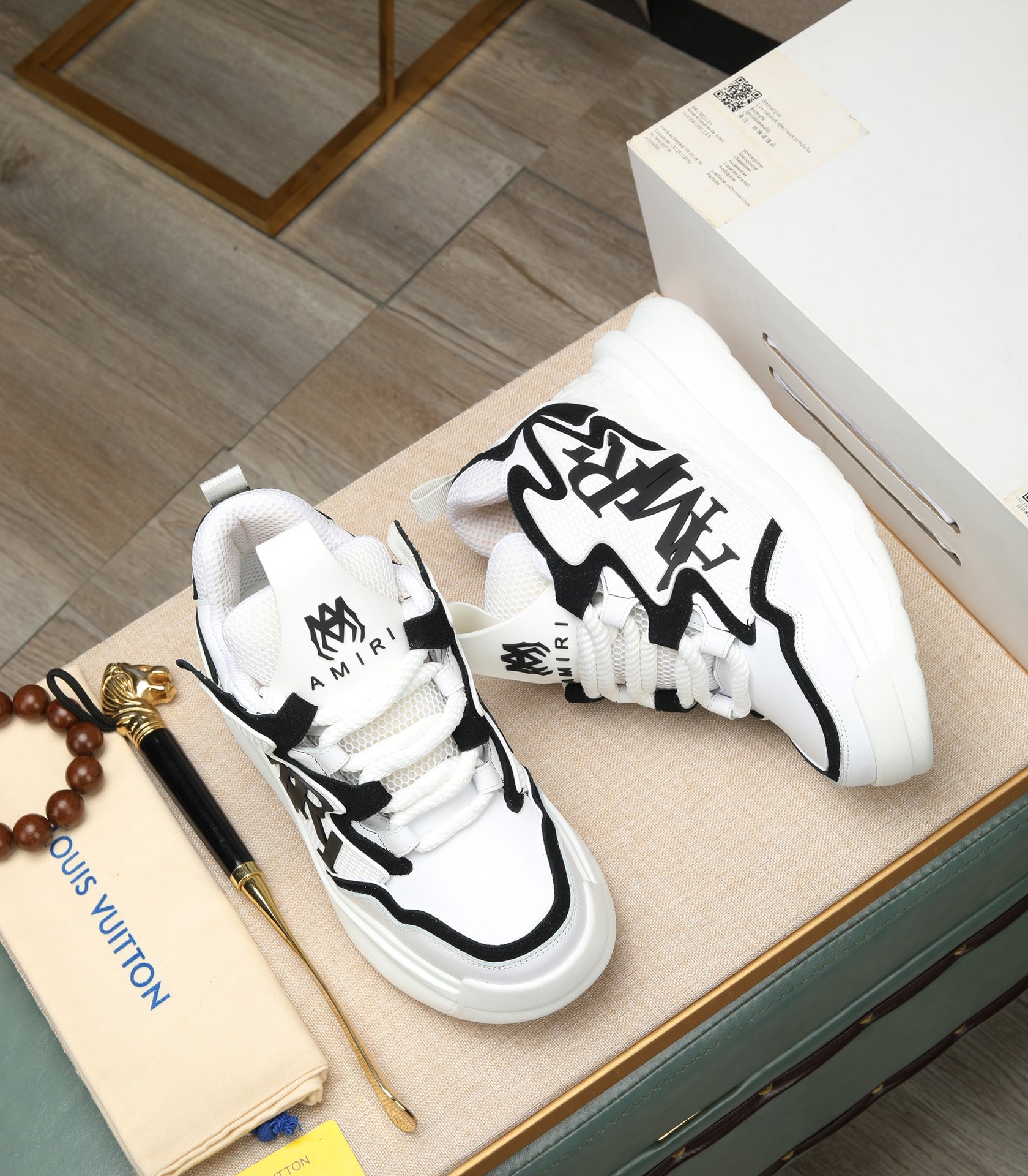Amiri Men's Bone Runner Sneakers White Black Leather Casual Shoes Size 38-44 3 i1701244310 9922 5