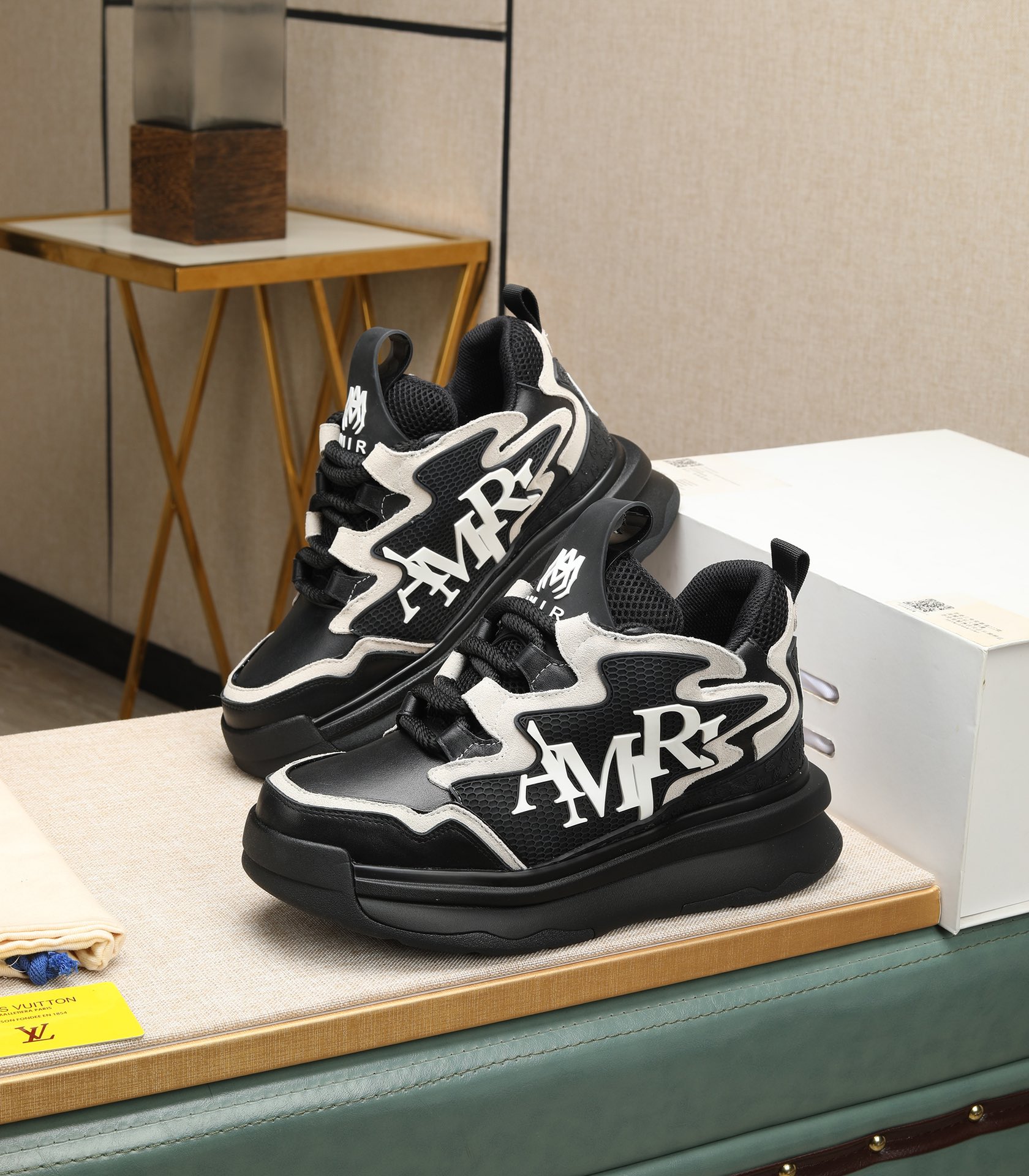 Amiri Men's Bone Runner Sneakers Black/White Leather Casual Shoes Size 38-44 3 i1701244373 7715 6