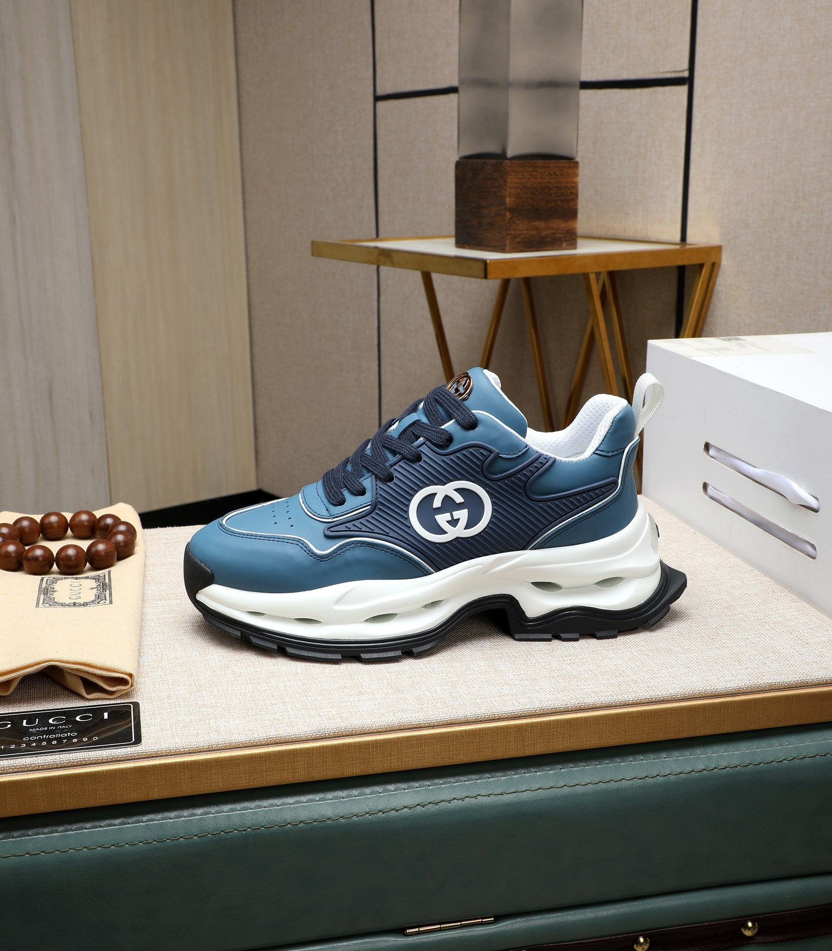 Gucci 2024 Blue Leather Sneakers with Interlocking G Logo - Size 38-44 7 i1710177416 9330 7