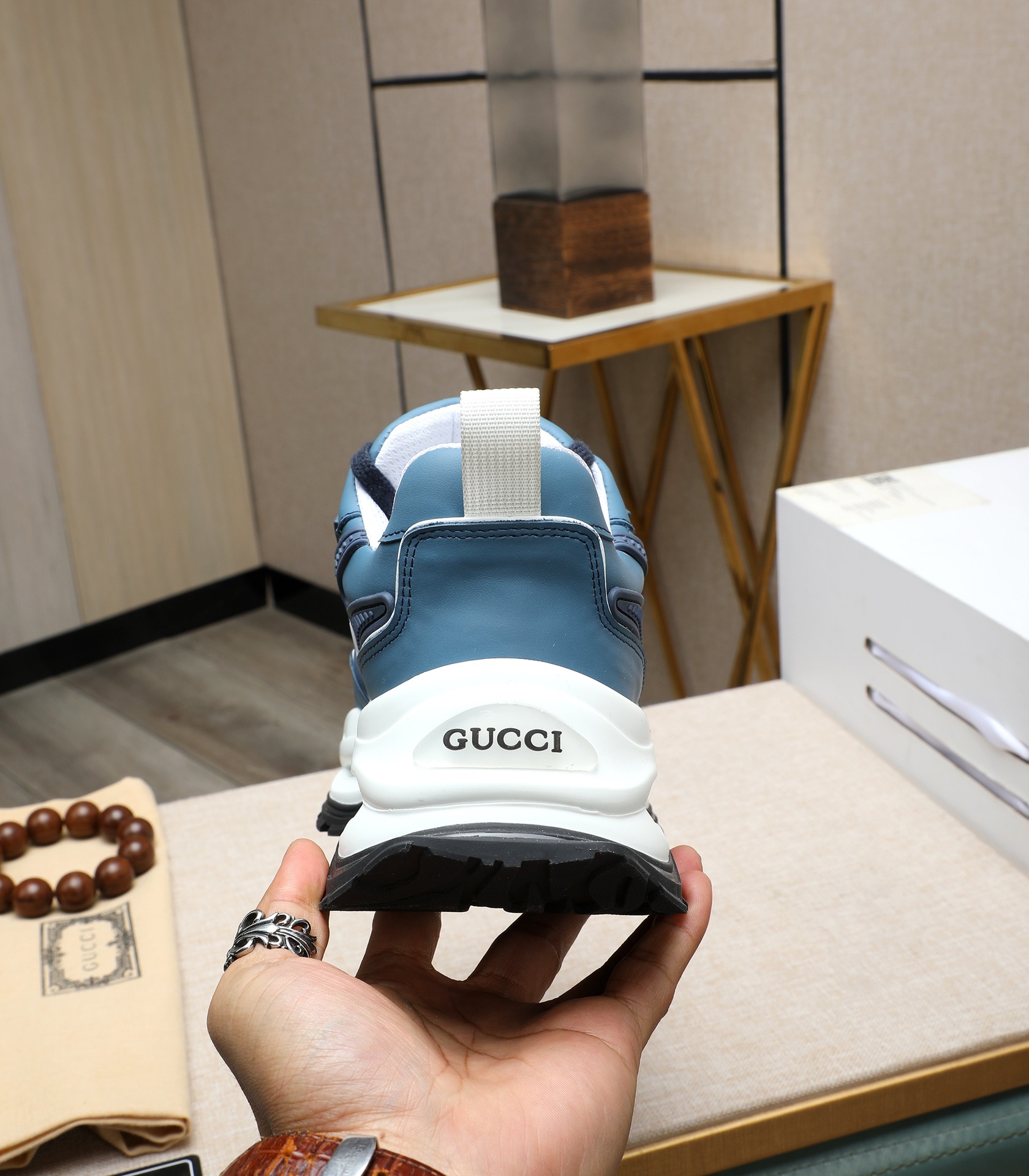 Gucci 2024 Blue Leather Sneakers with Interlocking G Logo - Size 38-44 10 i1710177416 934 3