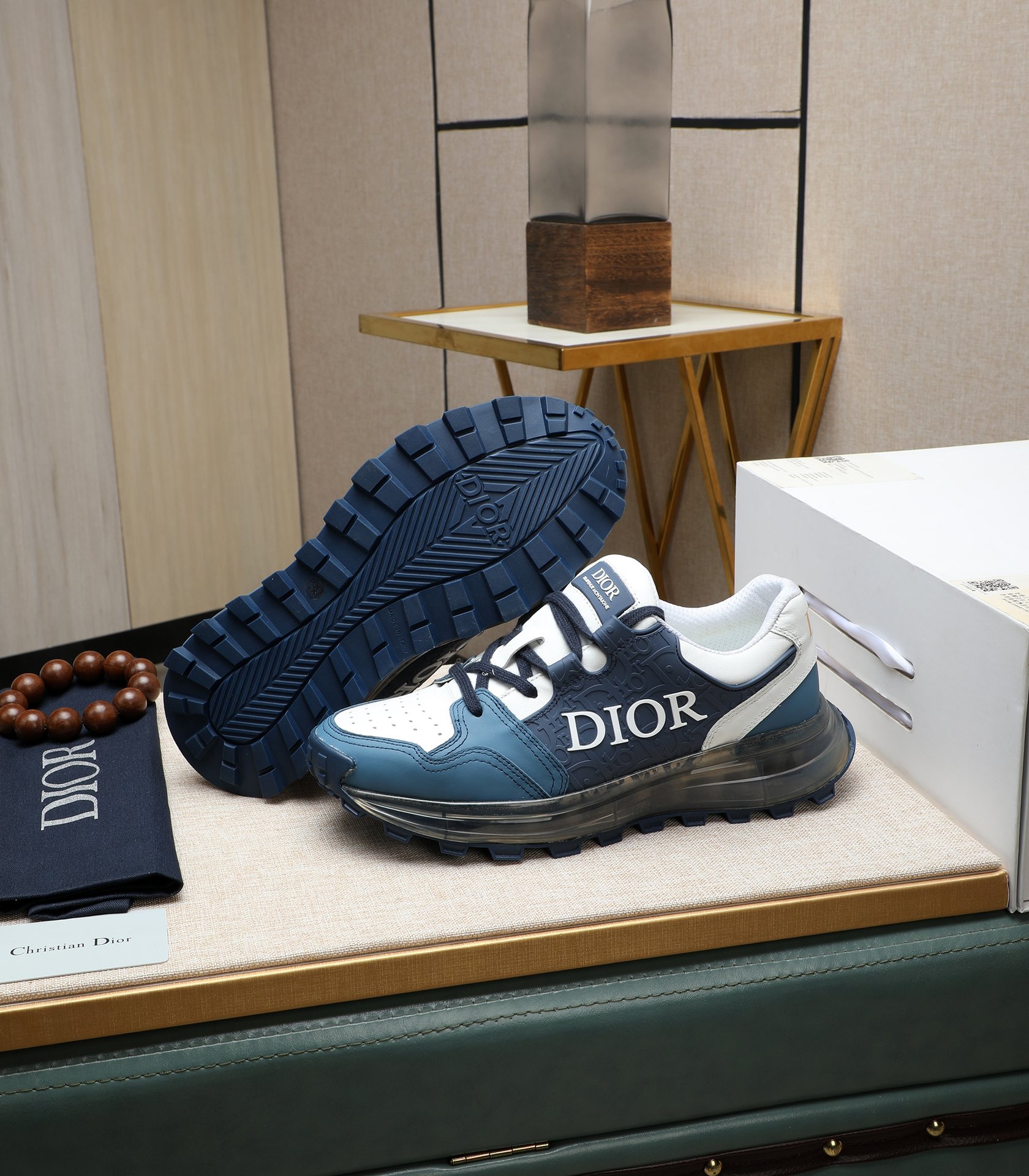 Dior 2024 Men's Sneakers Replica Italian Leather Blue White Size 38-44 5 i1710177616 2762 5