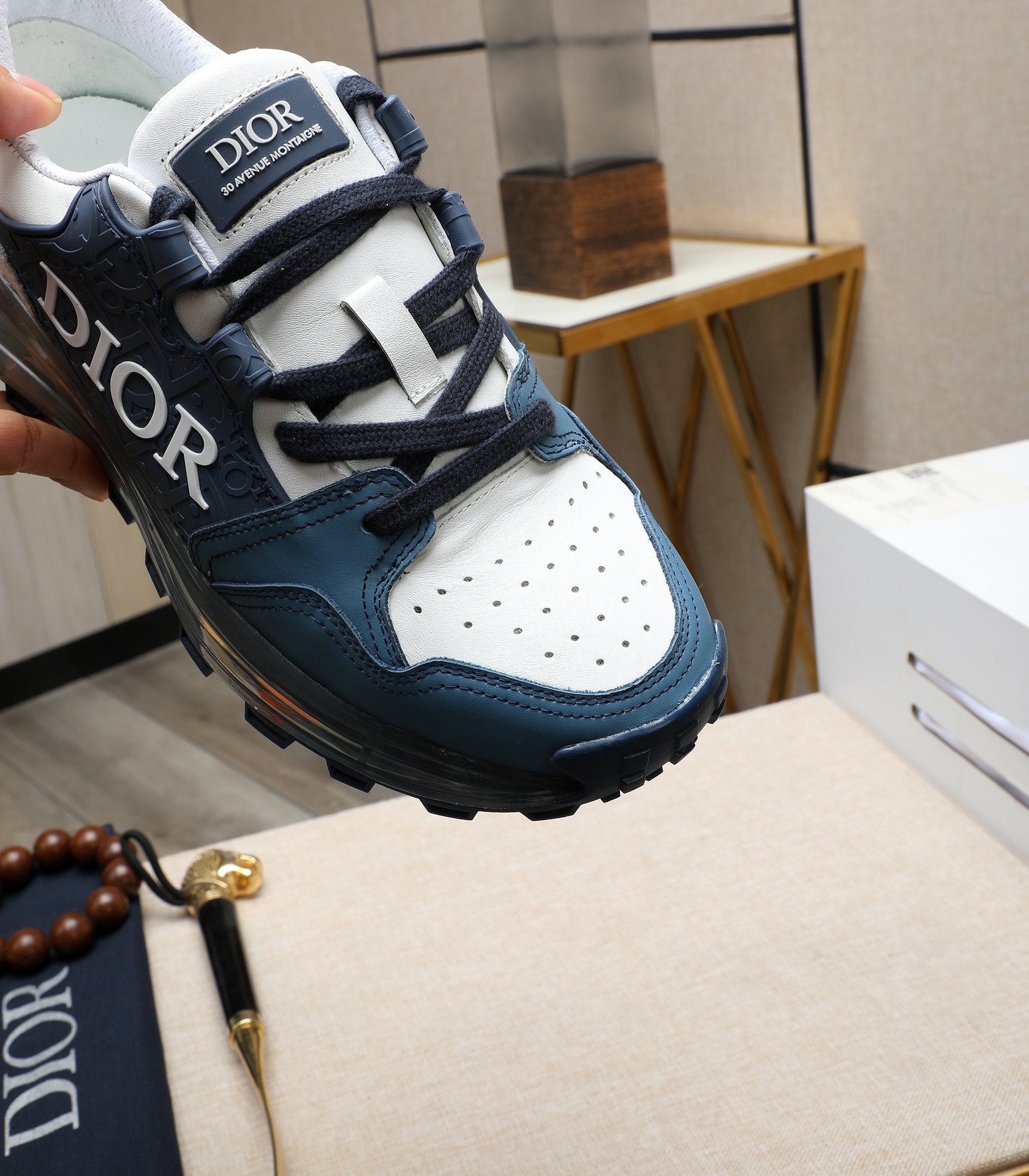 Dior 2024 Men's Sneakers Replica Italian Leather Blue White Size 38-44 8 i1710177620 2168 0