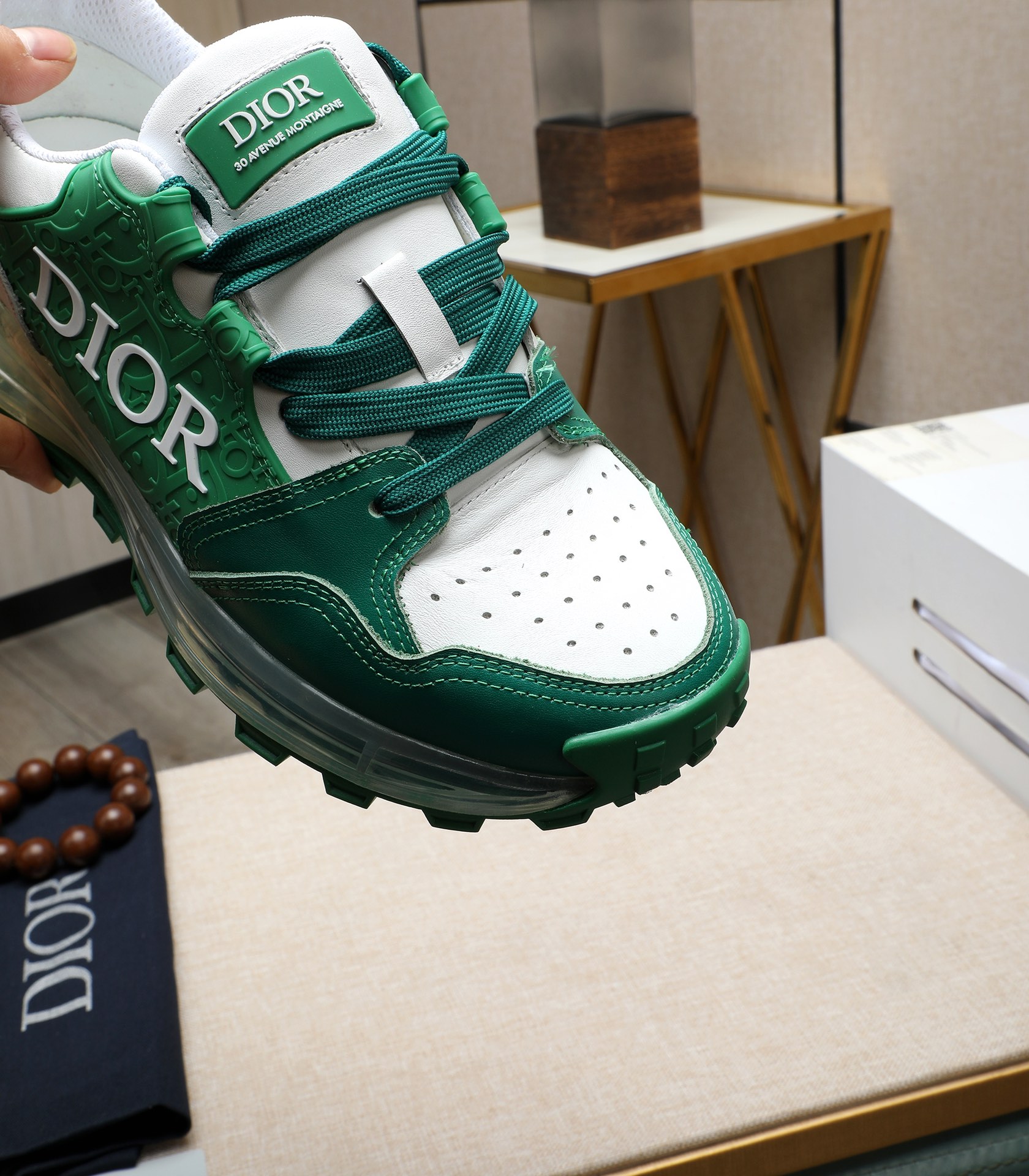 Dior 2024 Replica Sneakers - Italian Leather, Green & White, Sizes 38-44 8 i1710177645 2056 0