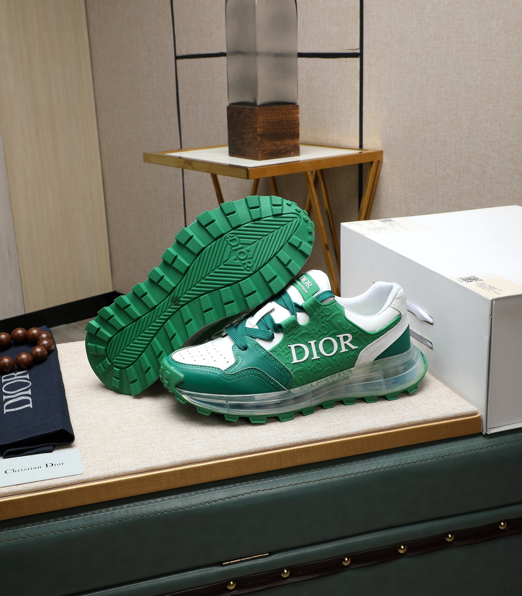 Dior 2024 Replica Sneakers - Italian Leather, Green & White, Sizes 38-44 6 i1710177645 448 4