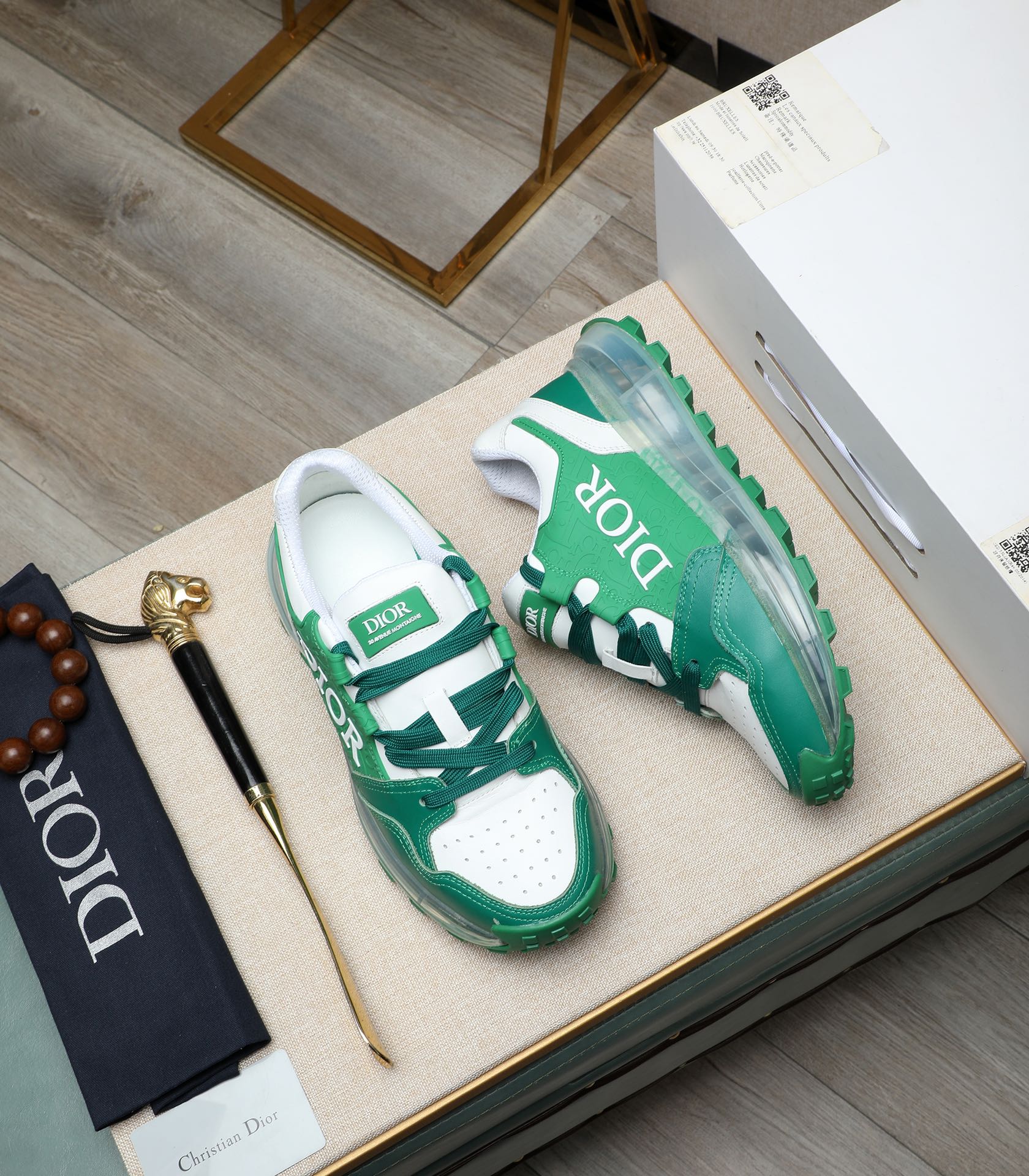 Dior 2024 Replica Sneakers - Italian Leather, Green & White, Sizes 38-44 4 i1710177645 922 3