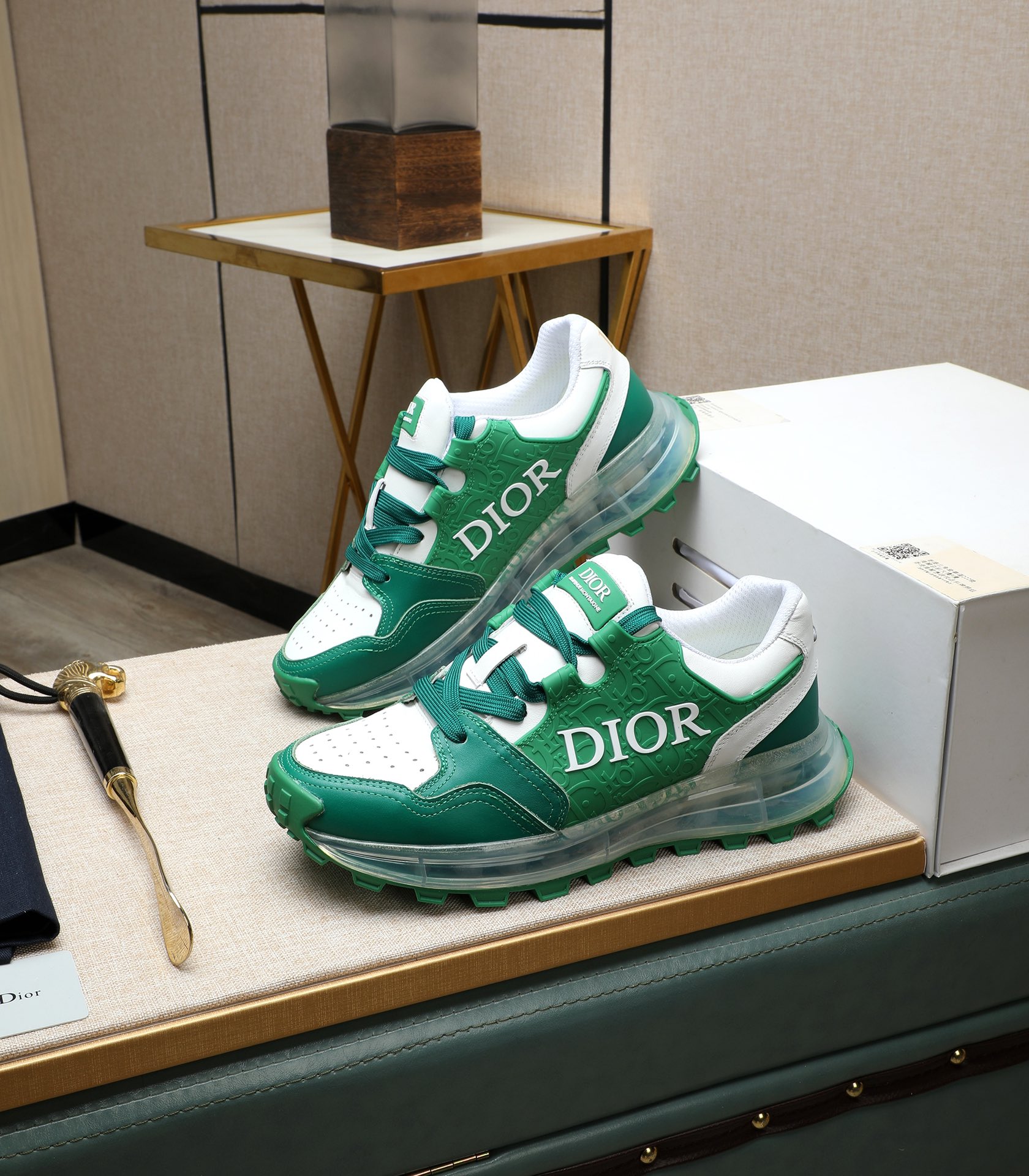 Dior 2024 Replica Sneakers - Italian Leather, Green & White, Sizes 38-44 5 i1710177646 3953 5