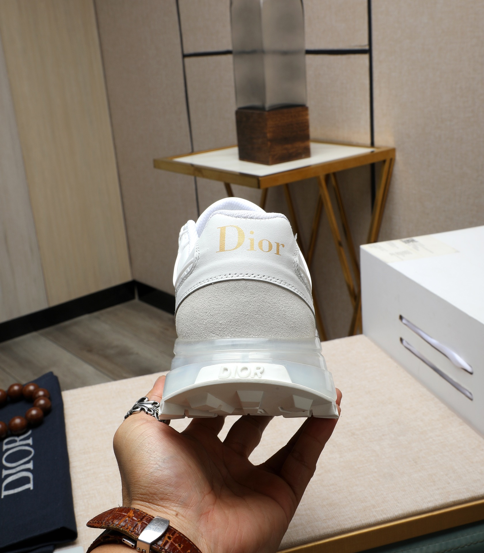 Dior Men's White Leather Mesh Sneakers Size 38-44, Italian Leather 9 i1710177661 1323 7