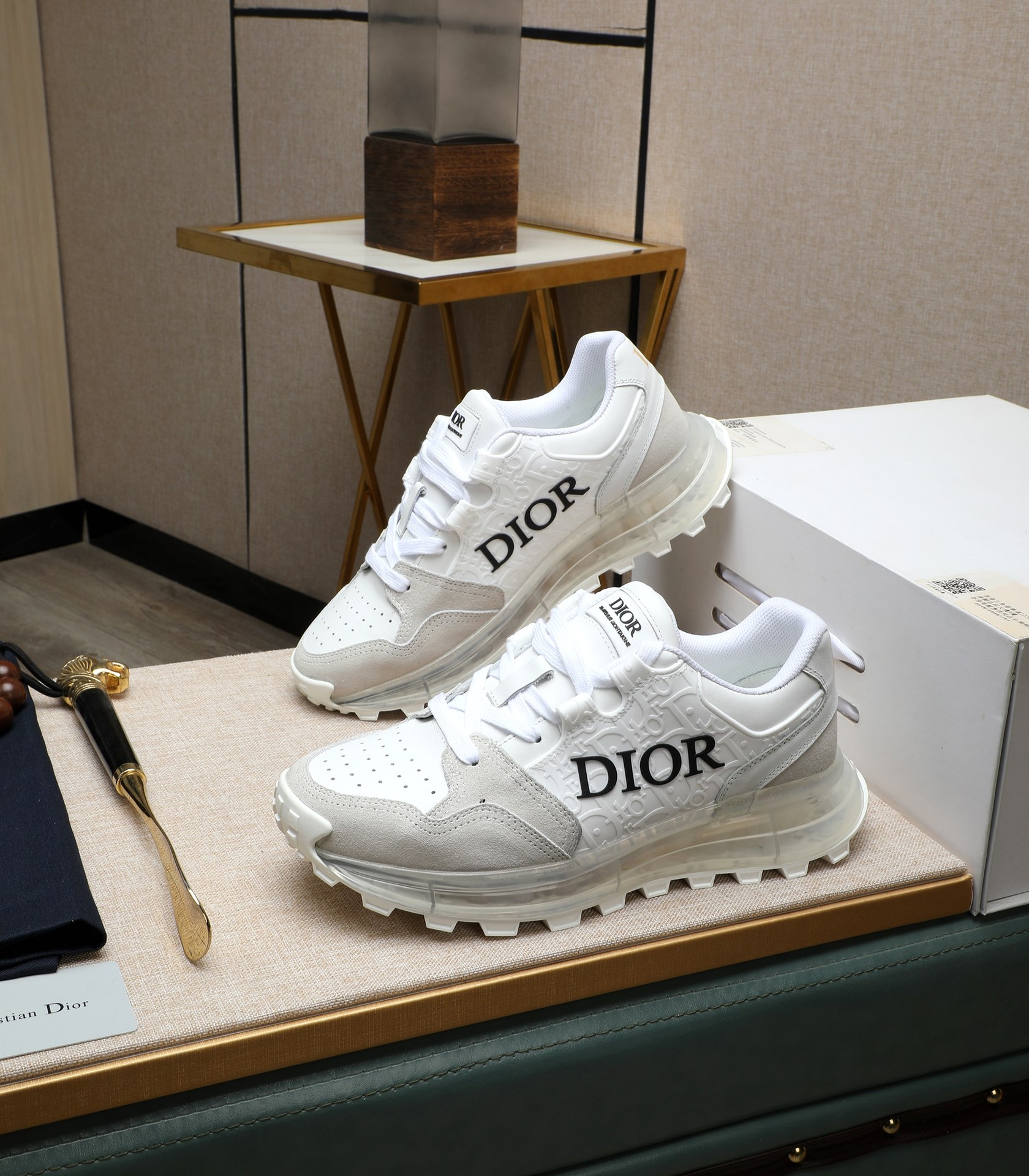 Dior Men's White Leather Mesh Sneakers Size 38-44, Italian Leather 3 i1710177661 2716 5