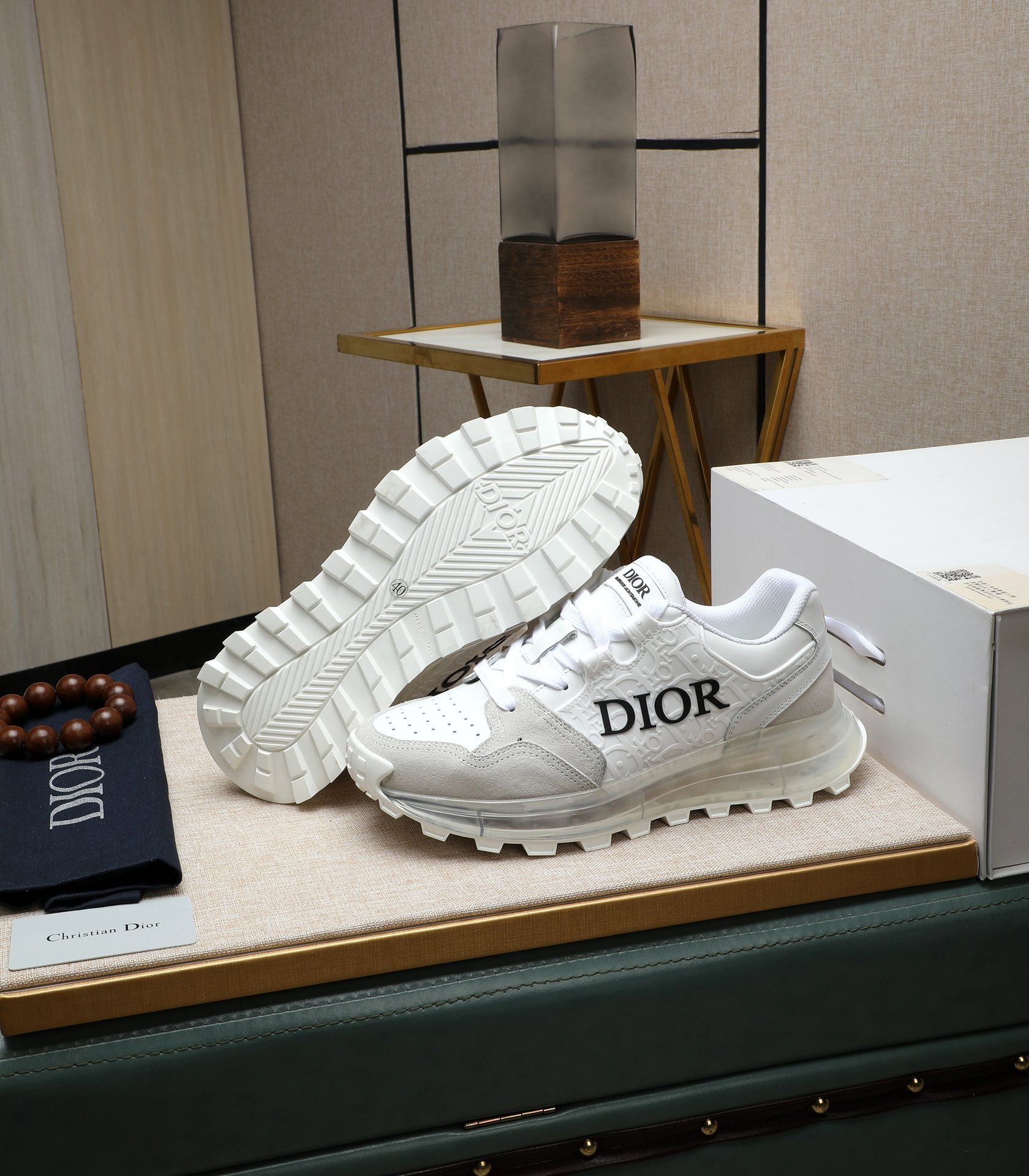 Dior Men's White Leather Mesh Sneakers Size 38-44, Italian Leather 6 i1710177661 3902 8