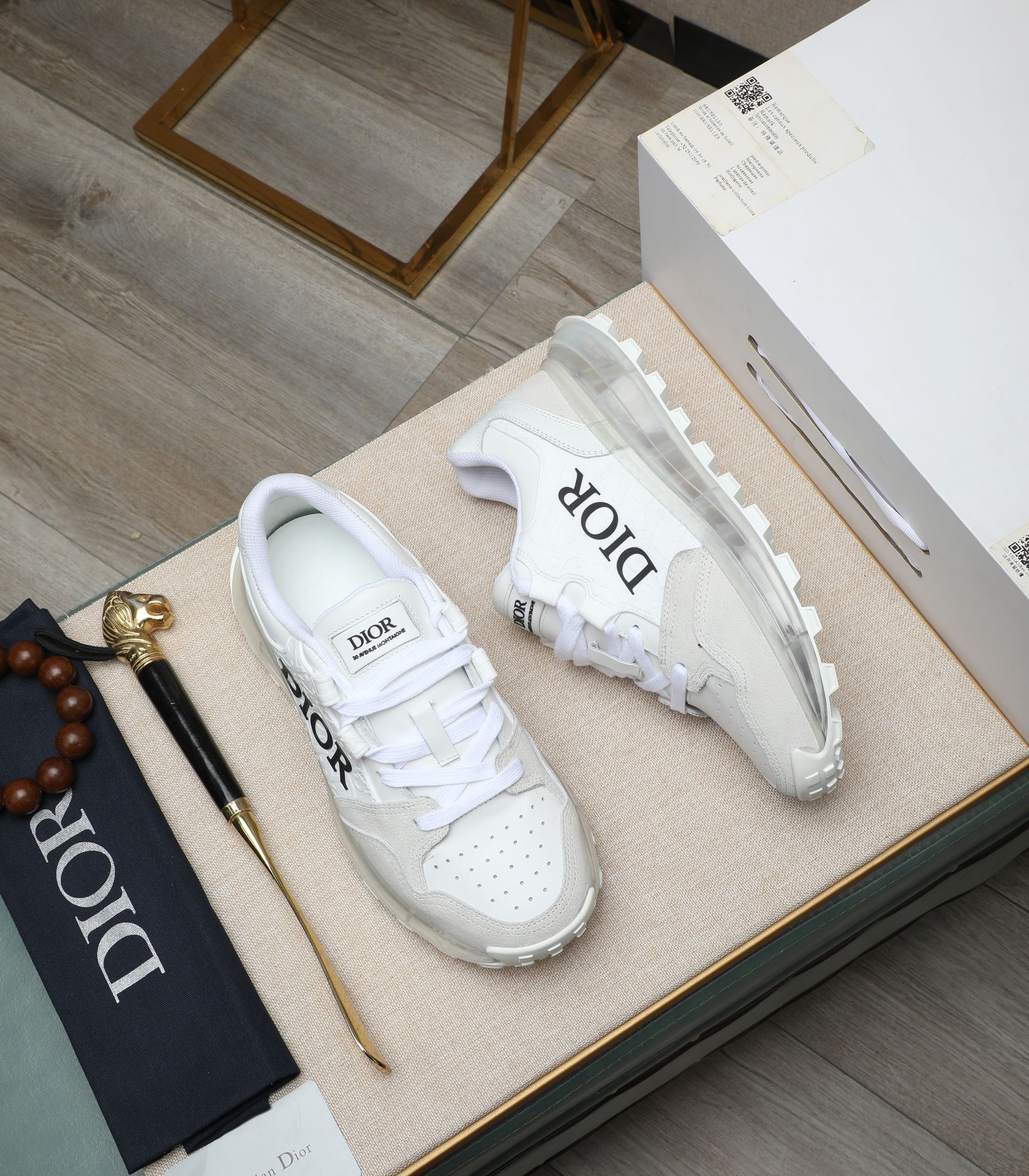 Dior Men's White Leather Mesh Sneakers Size 38-44, Italian Leather 5 i1710177661 5973 1