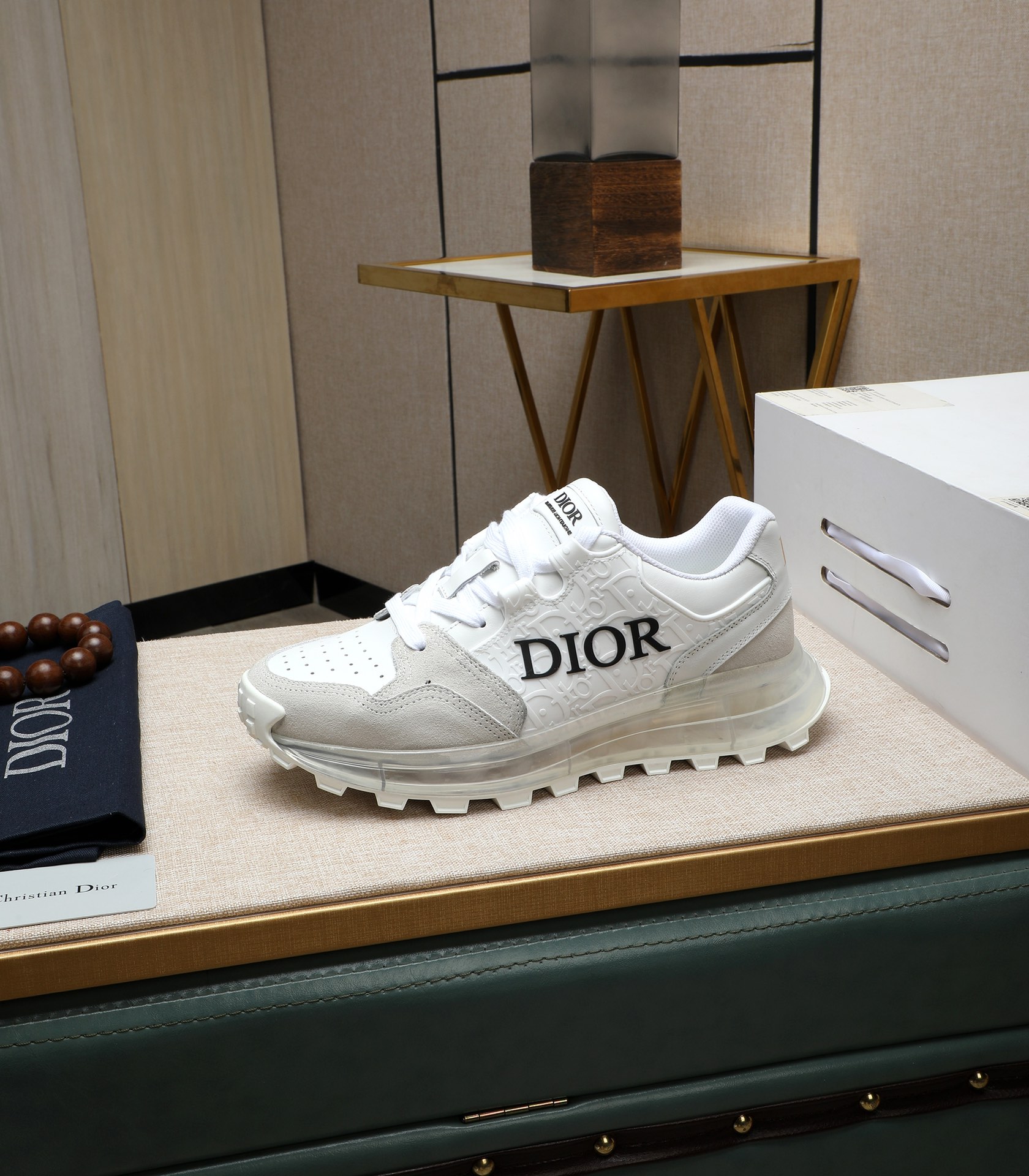 Dior Men's White Leather Mesh Sneakers Size 38-44, Italian Leather 7 i1710177661 9112 0