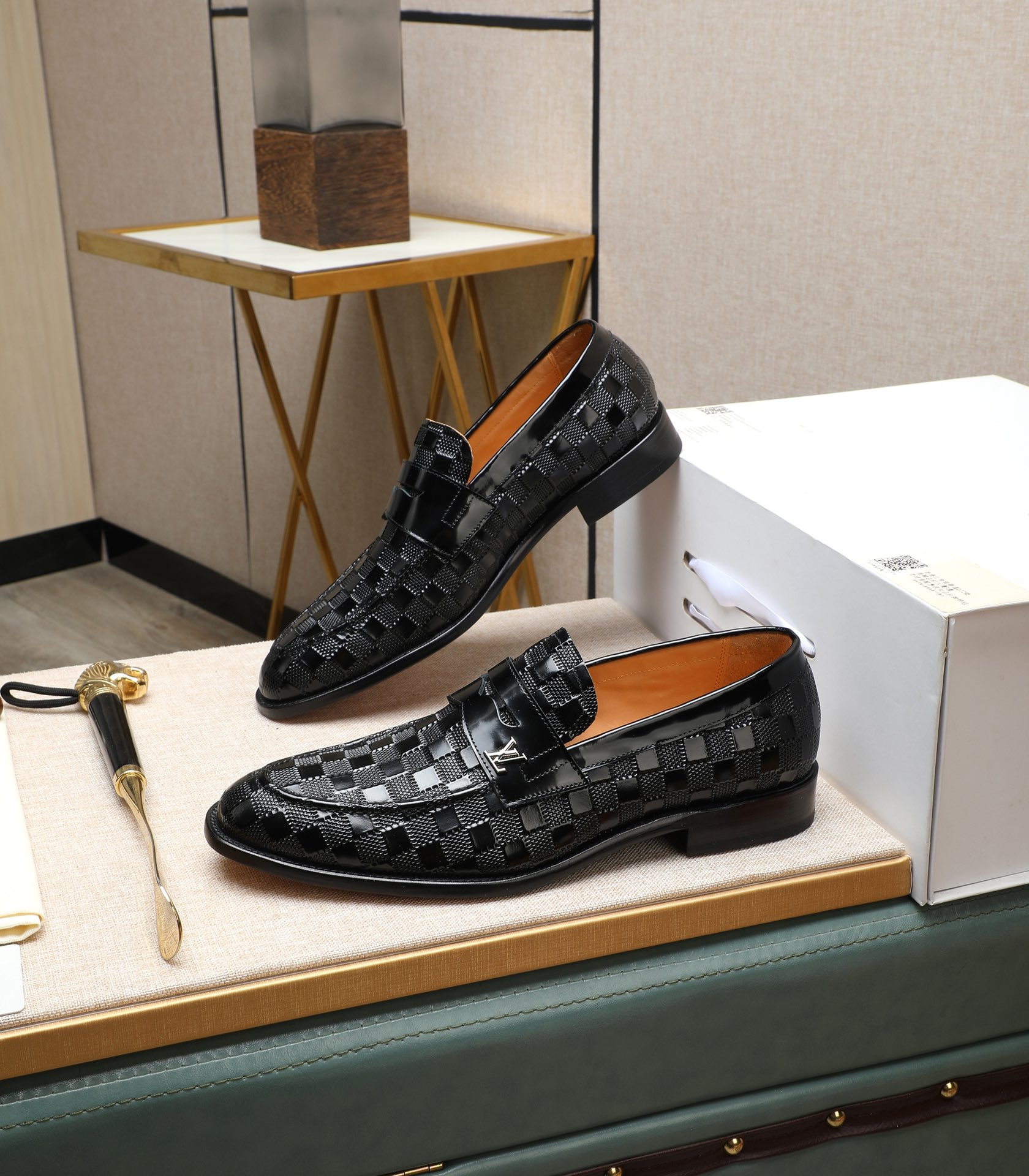 Louis Vuitton Black Leather Loafers with Signature Pattern, Size 39-44 5 i1710920597 3277 2