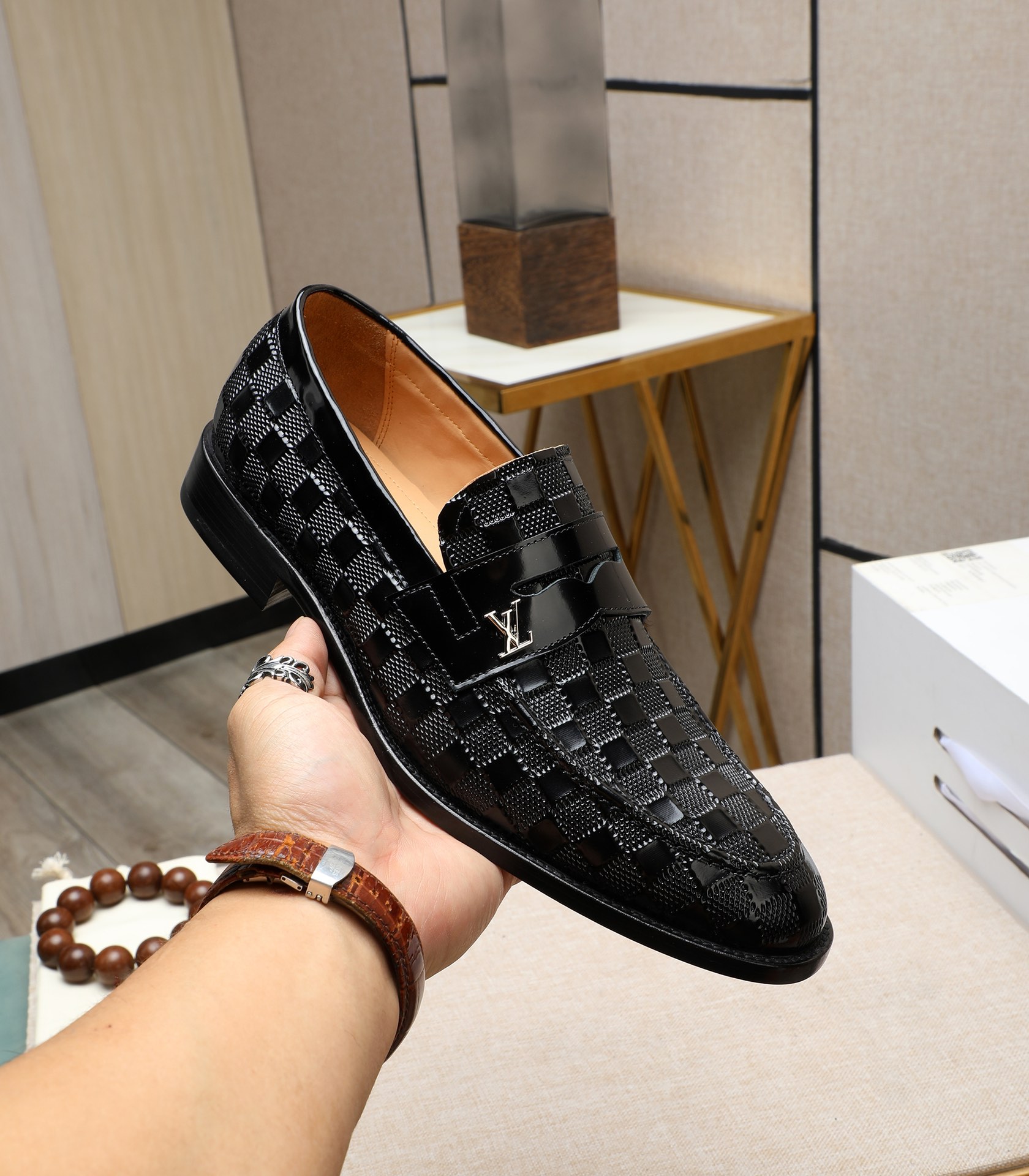 Louis Vuitton Black Leather Loafers with Signature Pattern, Size 39-44 6 i1710920597 6944 6