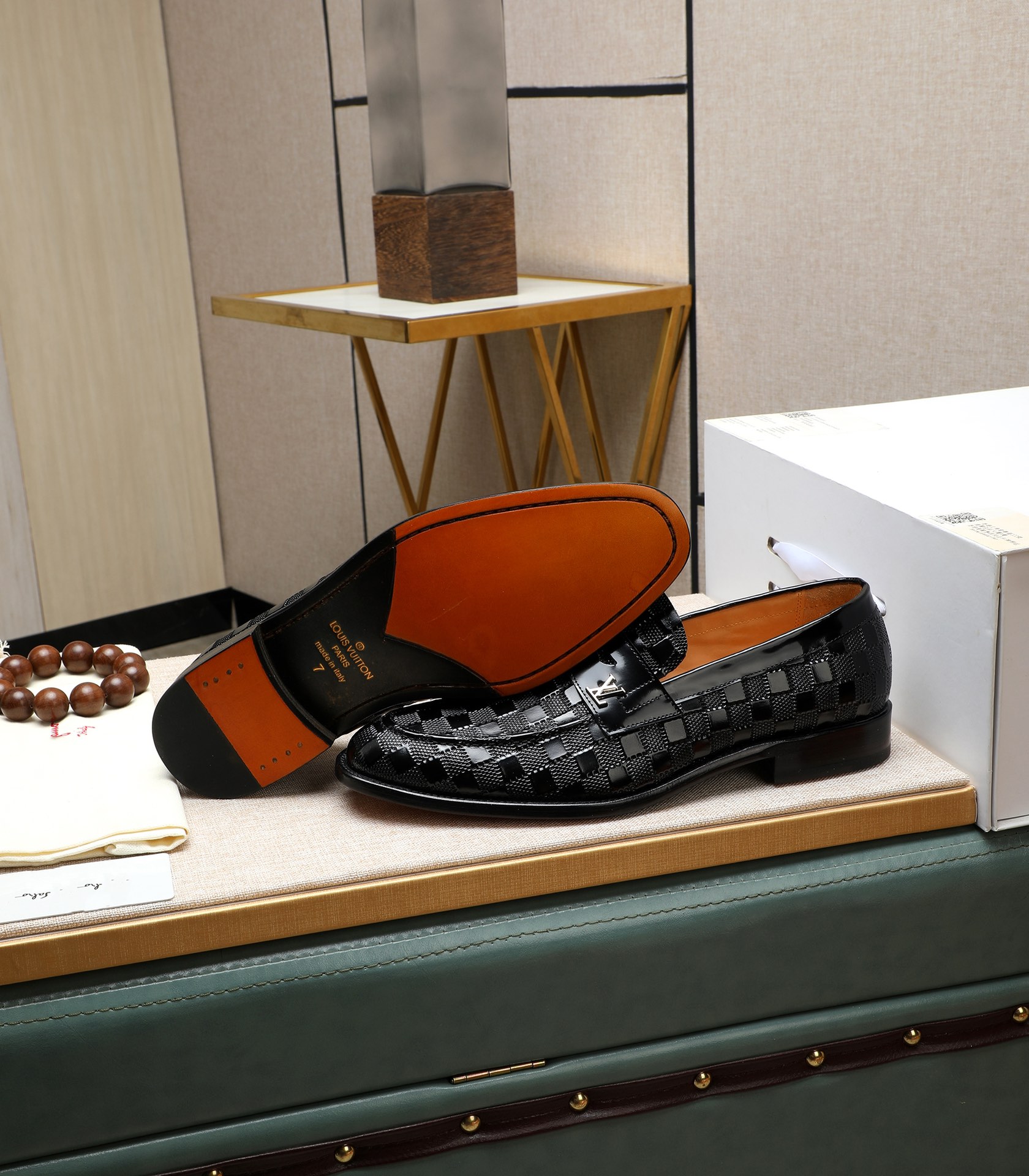 Louis Vuitton Black Leather Loafers with Signature Pattern, Size 39-44 4 i1710920597 7283 0