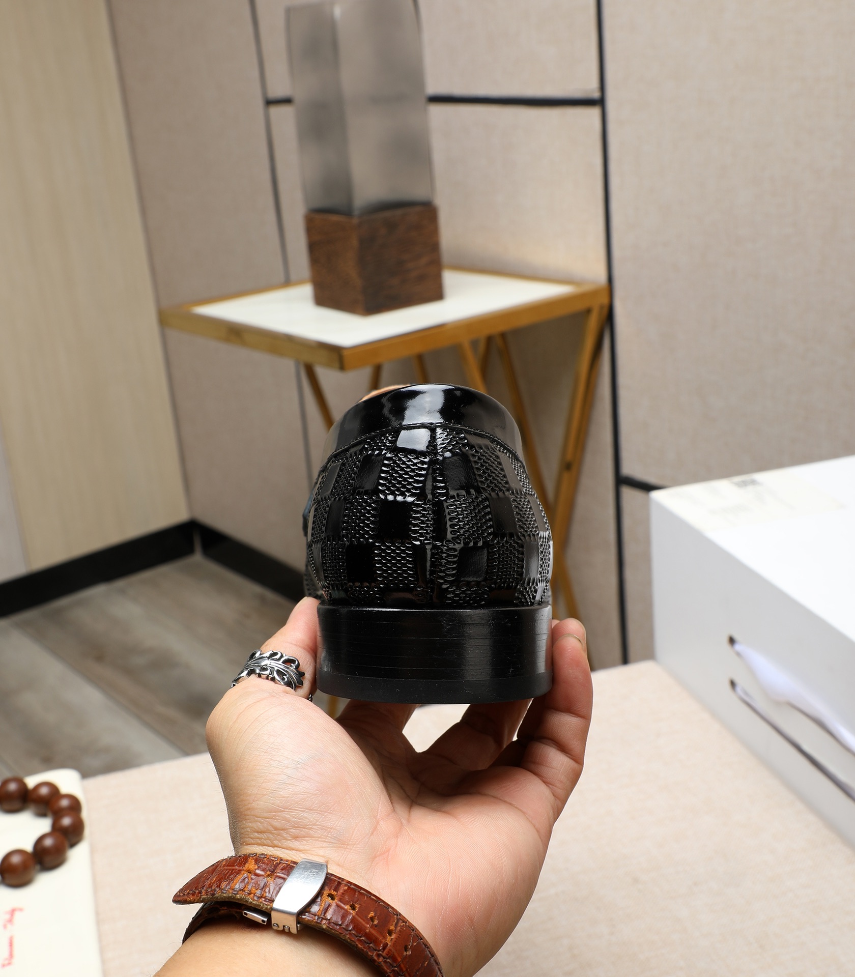 Louis Vuitton Black Leather Loafers with Signature Pattern, Size 39-44 9 i1710920597 8691 5