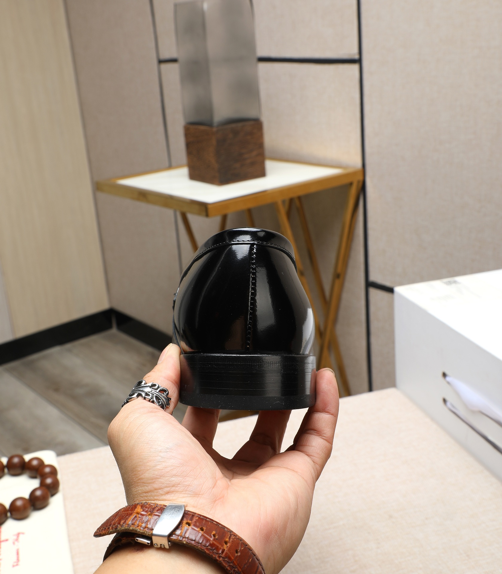 Ferragamo Men's Leather Penny Loafers, Business Dress Shoes, Black, Size 39-44 10 i1710920888 1029 1