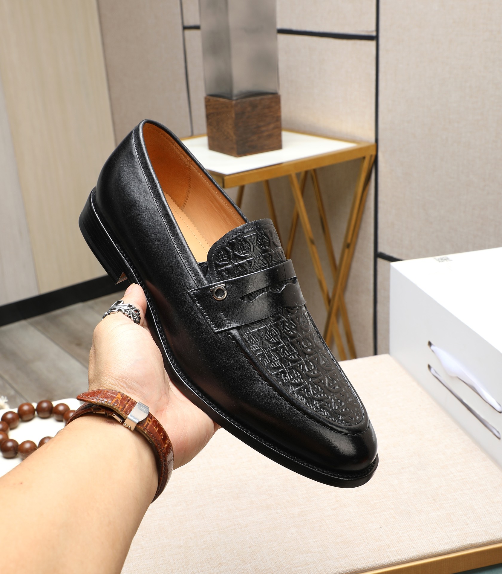 Salvatore Ferragamo Men's Leather Loafers - Business Casual Dress Shoes 6 i1710921246 2038 6