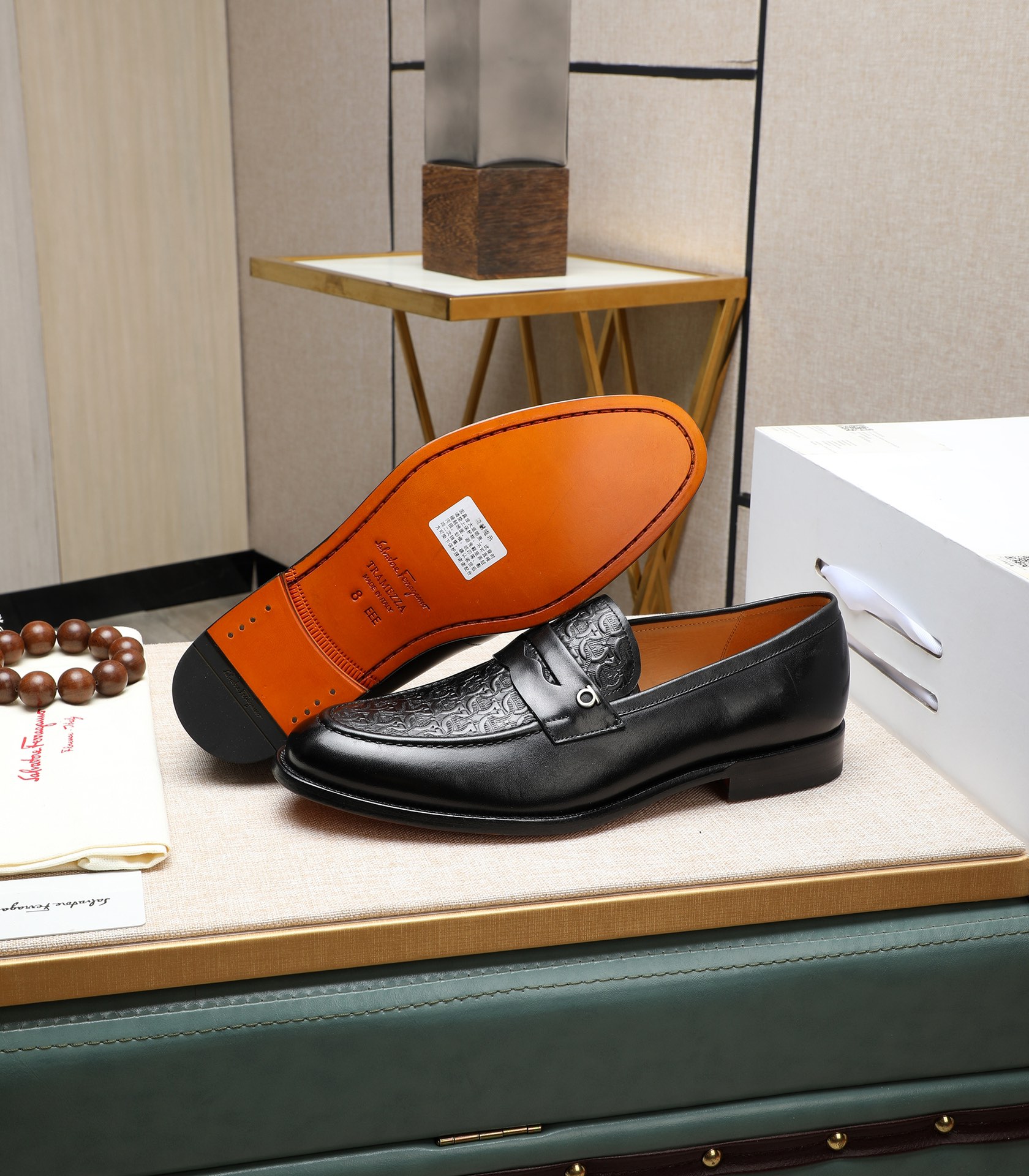 Salvatore Ferragamo Men's Leather Loafers - Business Casual Dress Shoes 5 i1710921246 6087 4