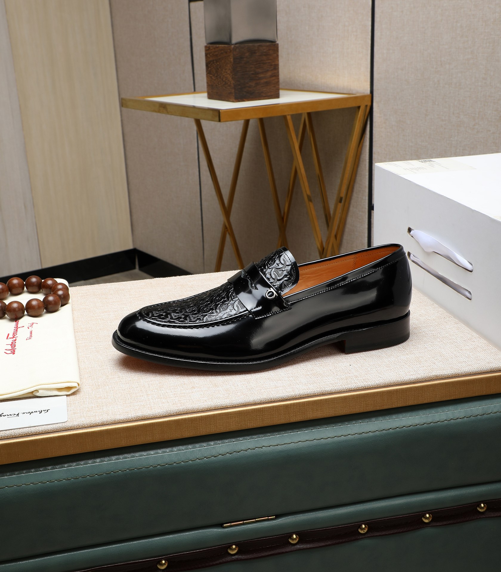 Salvatore Ferragamo Men's Black Leather Penny Loafers Dress Shoes - Size 39-44 7 i1710921486 1191 3