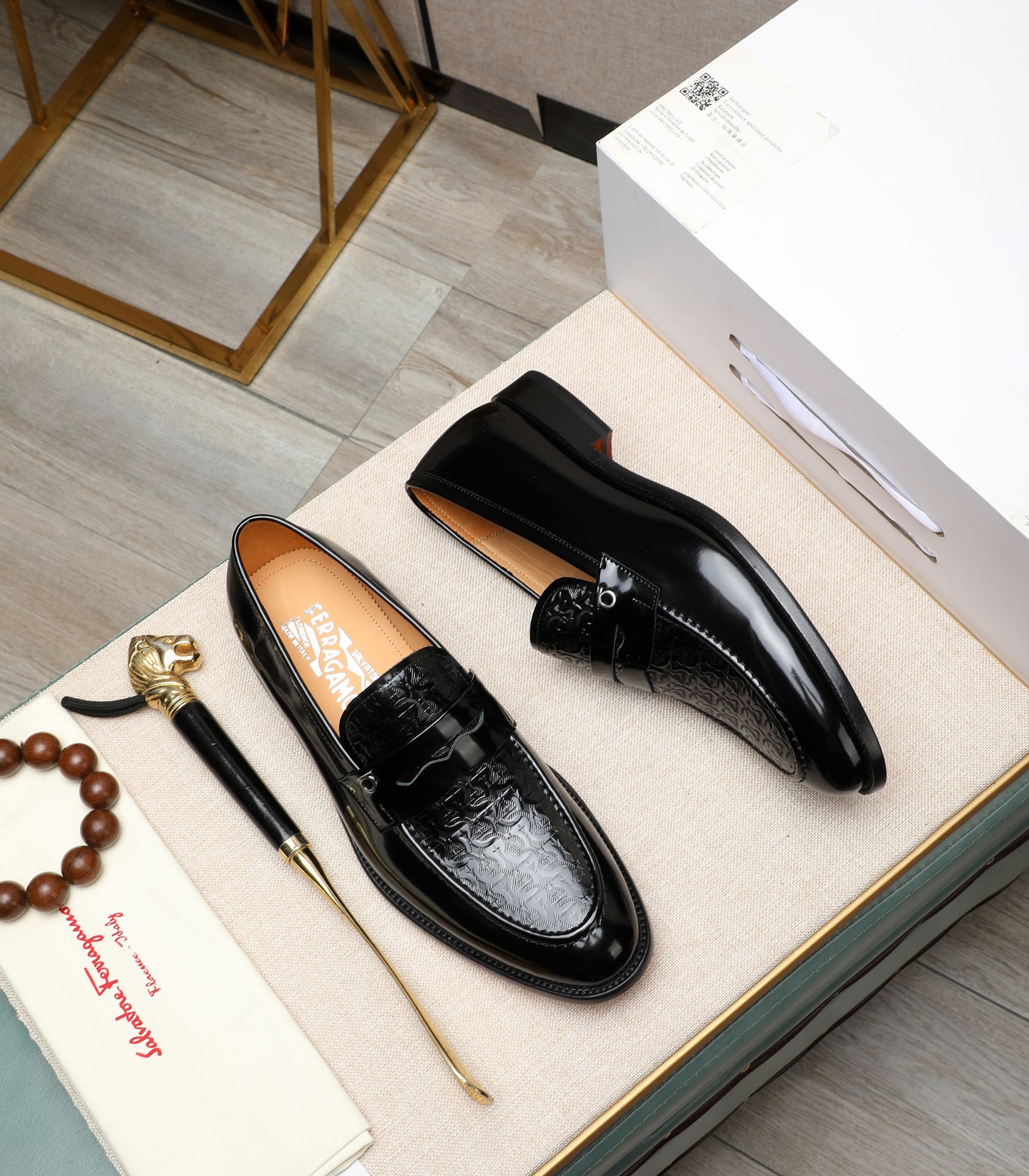 Salvatore Ferragamo Men's Black Leather Penny Loafers Dress Shoes - Size 39-44 3 i1710921486 5926 5