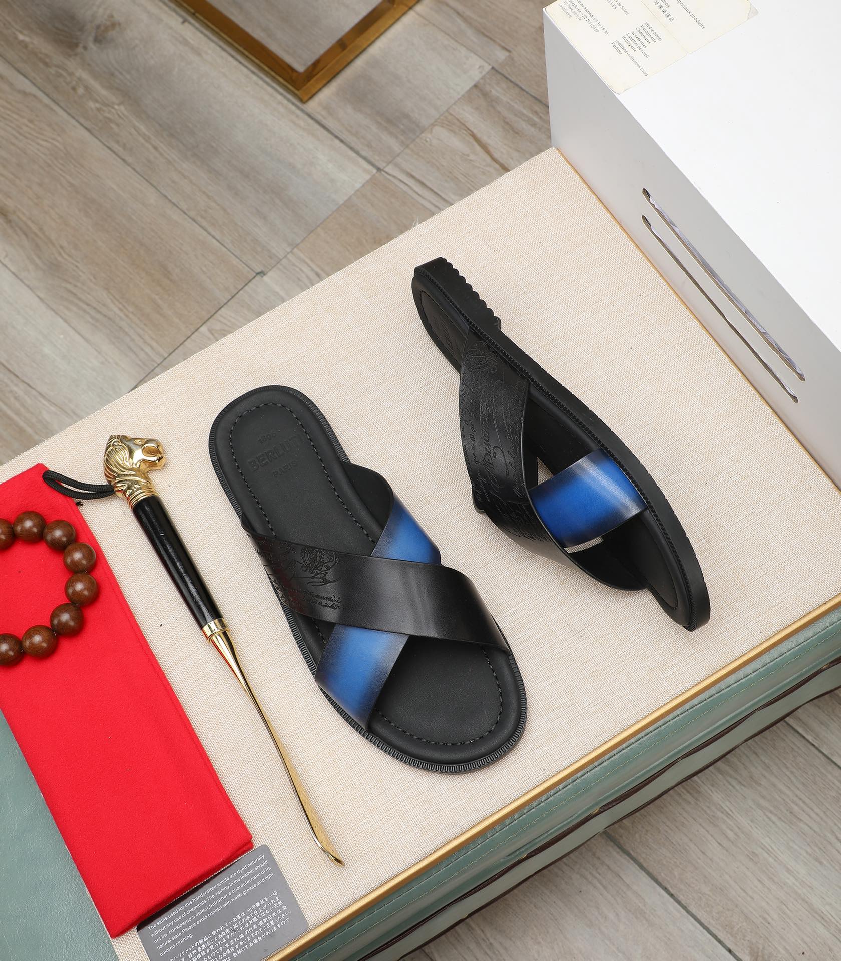 Berluti Leather Slides - Handmade, Comfortable & Stylish - Size 38-44 4 i1713719658 4688 7