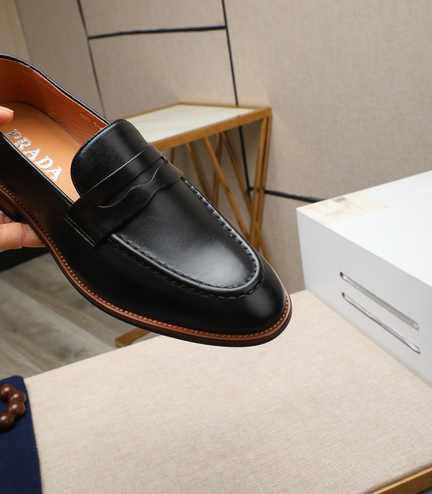 Prada Men's Leather Loafers - Italian Calfskin, Comfortable & Stylish 10 i1725478621 9111 0