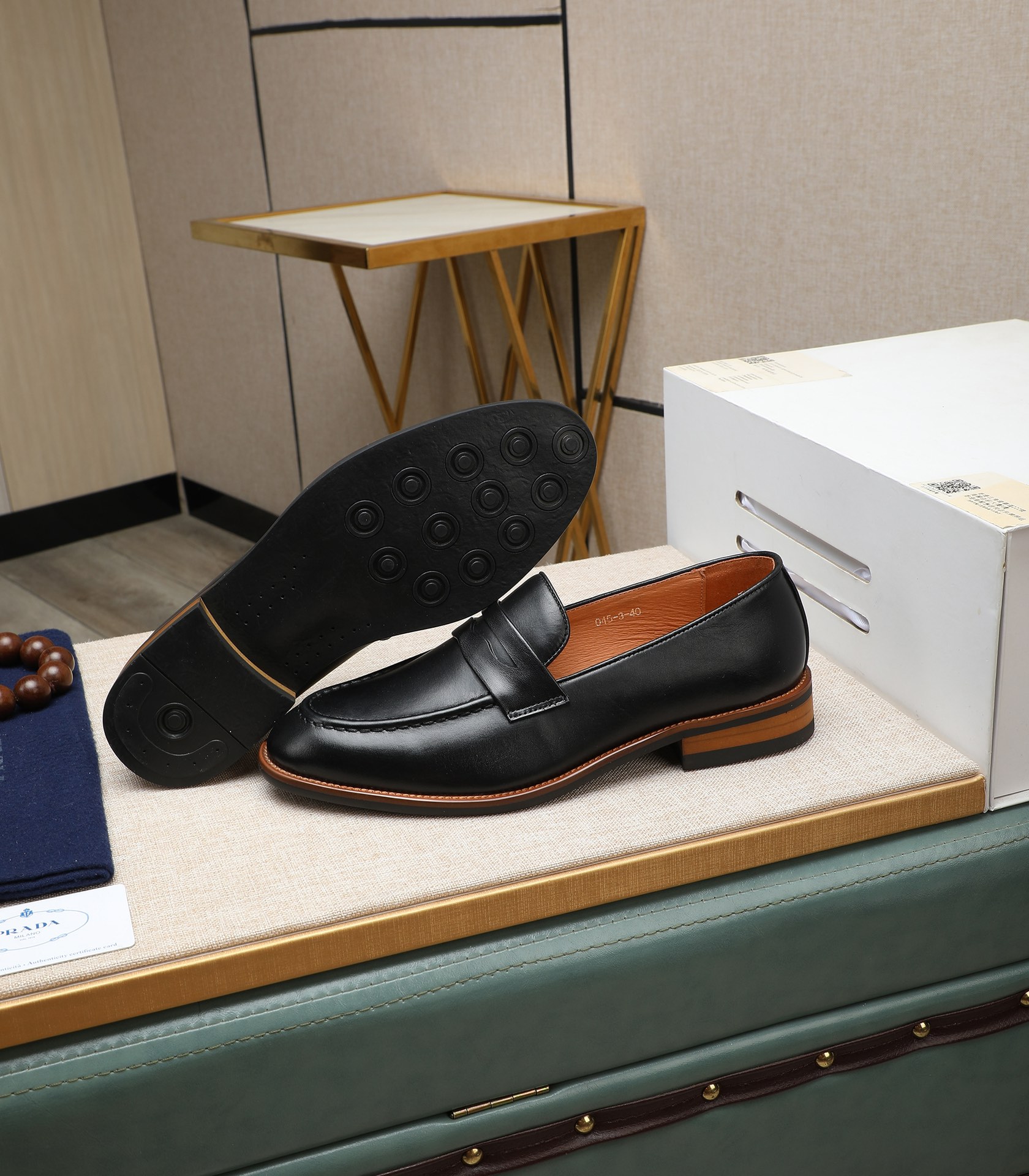 Prada Men's Leather Loafers - Italian Calfskin, Comfortable & Stylish 5 i1725478622 5105 5