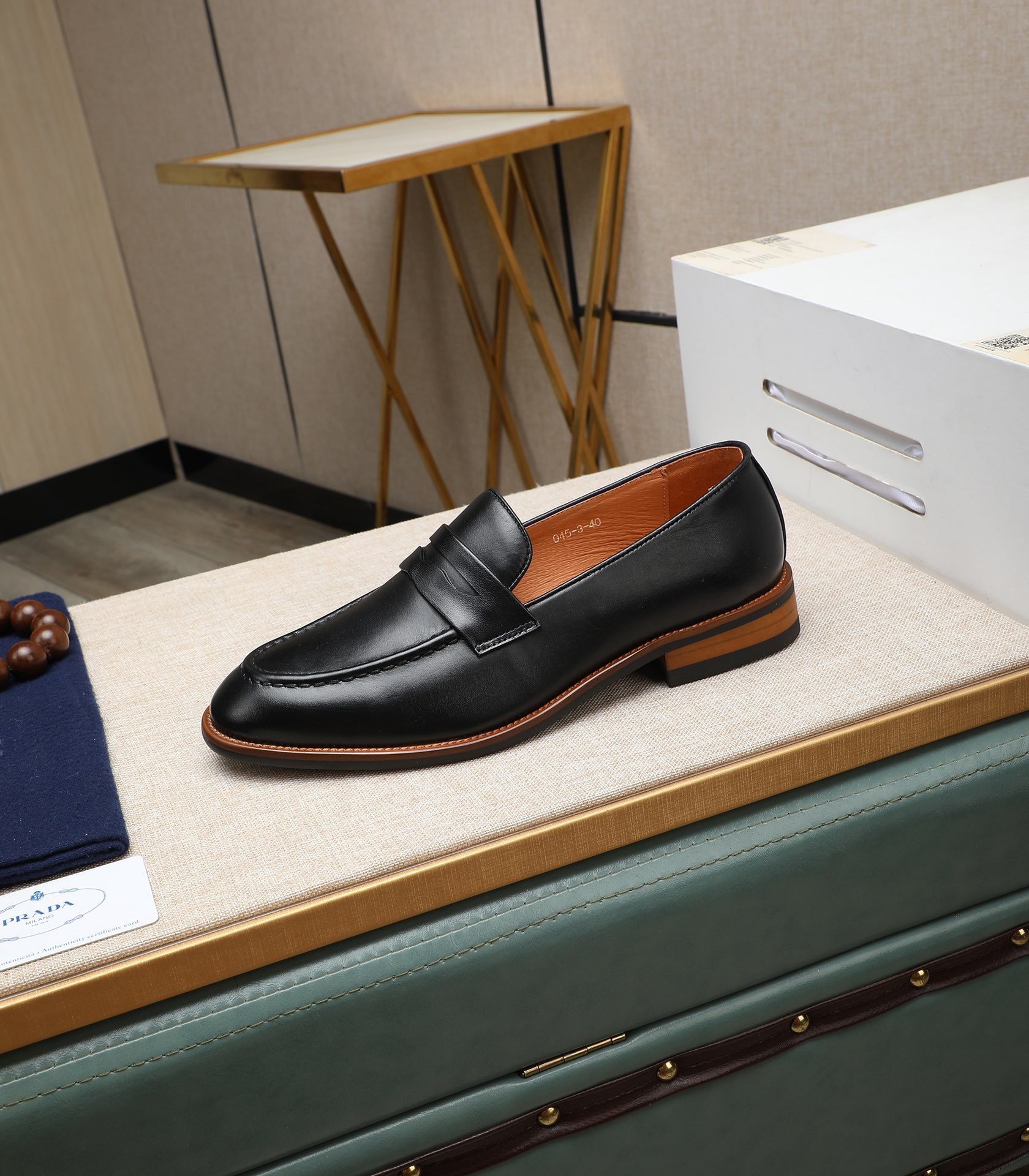 Prada Men's Leather Loafers - Italian Calfskin, Comfortable & Stylish 7 i1725478622 892 4