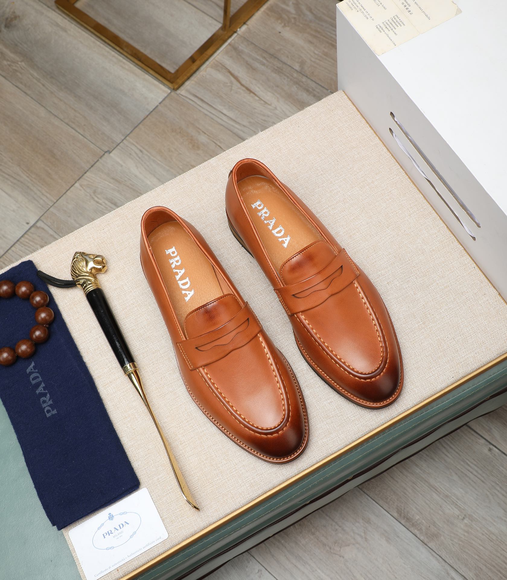 Prada Leather Loafers - Italian Calfskin, Comfortable and Luxurious 2 i1725478637 755 6