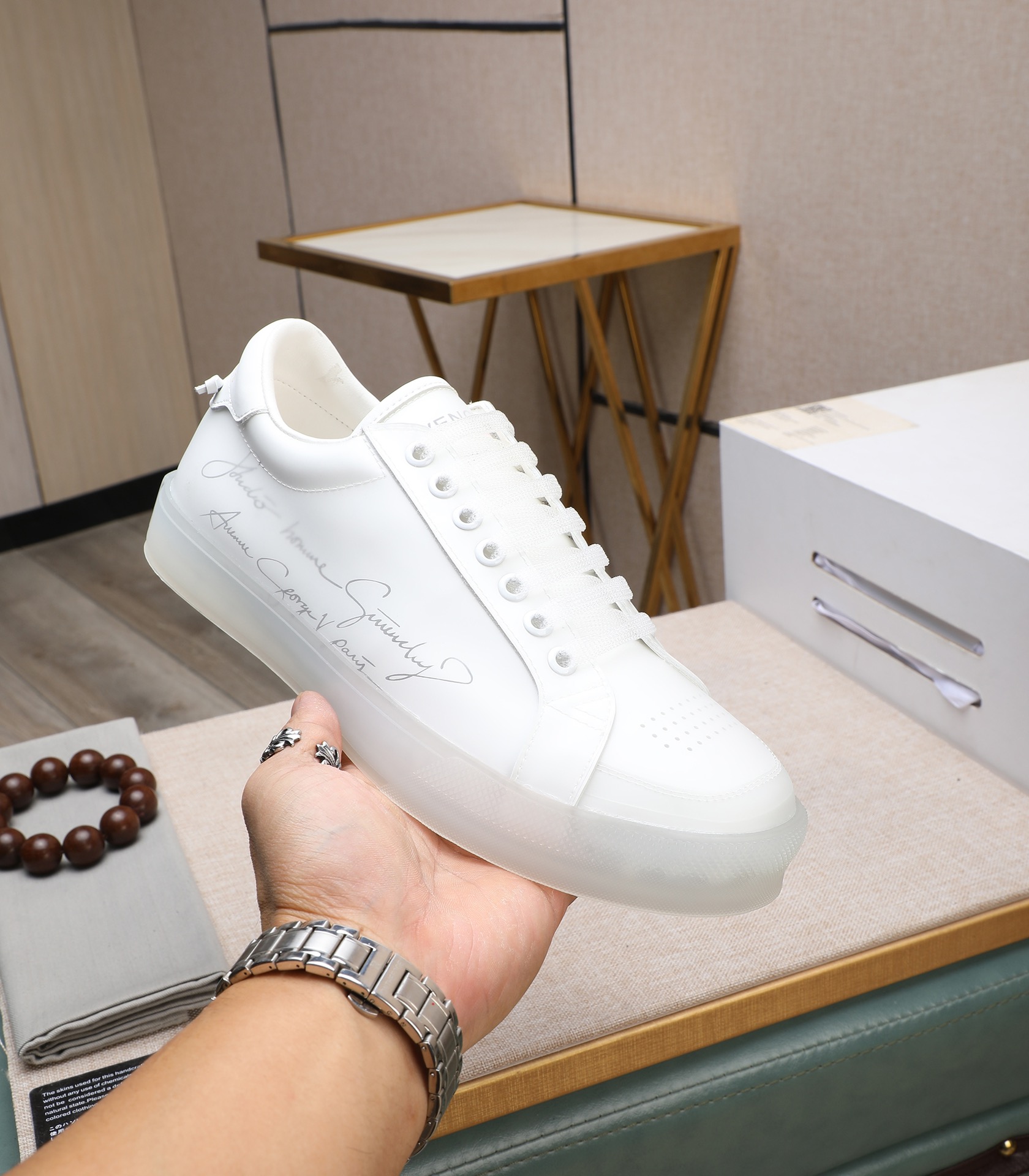 Givenchy White Leather Sneakers Classic Lace-Up Design, Size 38-44 6 i1732862384 9405 1