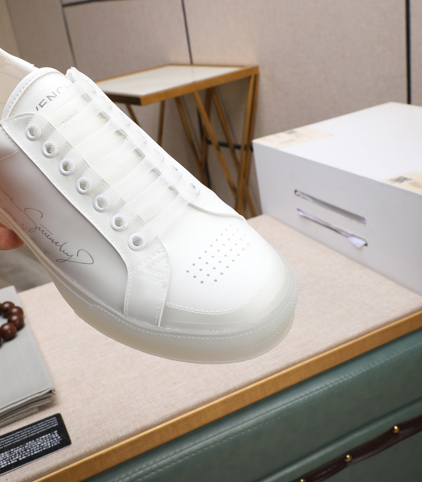 Givenchy White Leather Sneakers Classic Lace-Up Design, Size 38-44 9 i1732862385 8705 8
