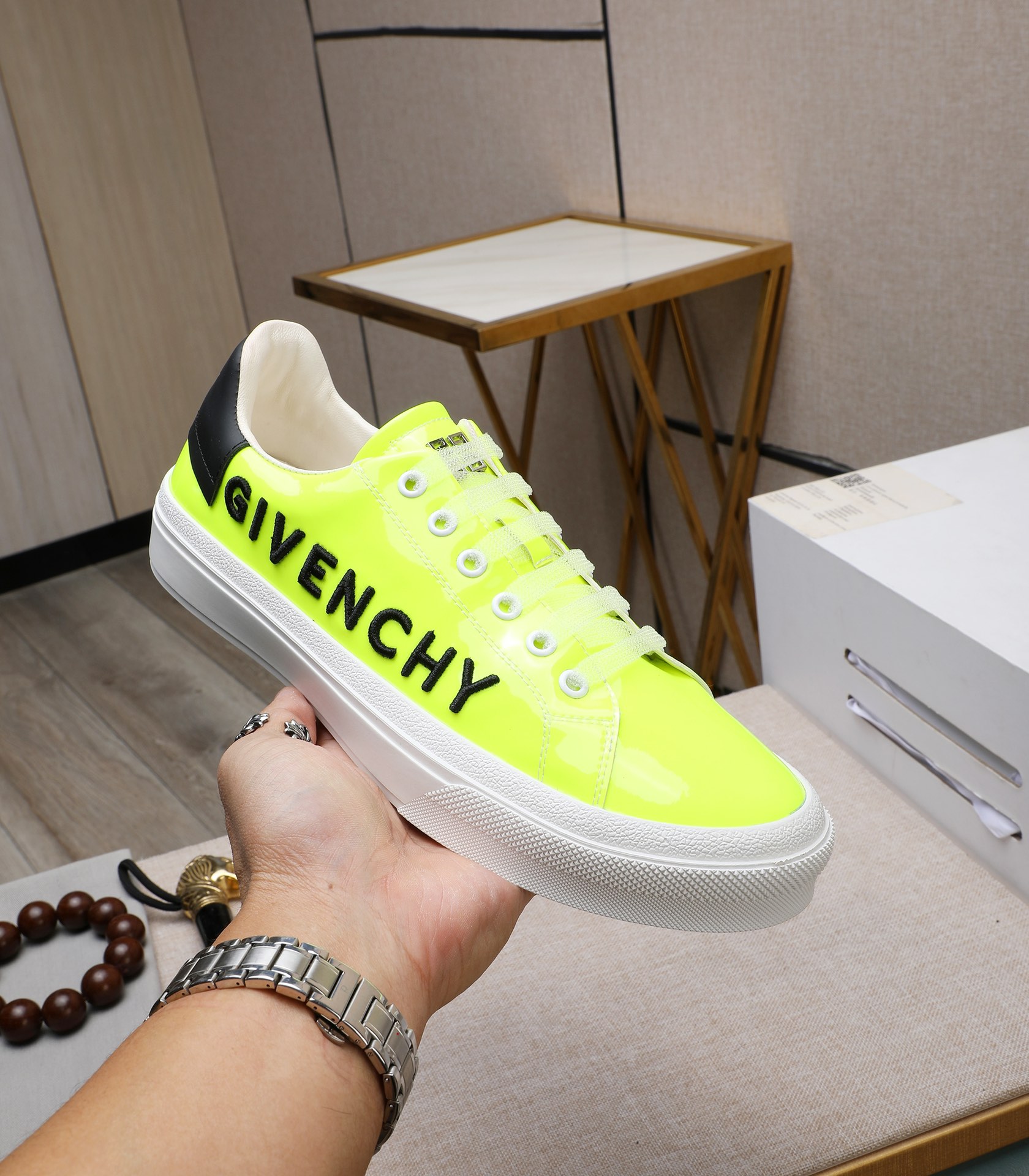 Givenchy Casual Sneakers, Neon Yellow Leather, Size 38-44, Slip-on Style 6 i1732862435 8550 0