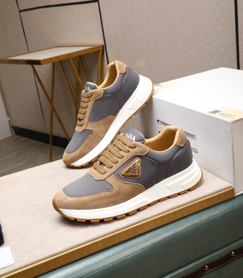 Prada Men's Suede and Leather Sneakers,Size 38-44, Gray/Tan 13 Prada Men's Suede and Leather Sneakers,Size 38-44, Gray/Tan