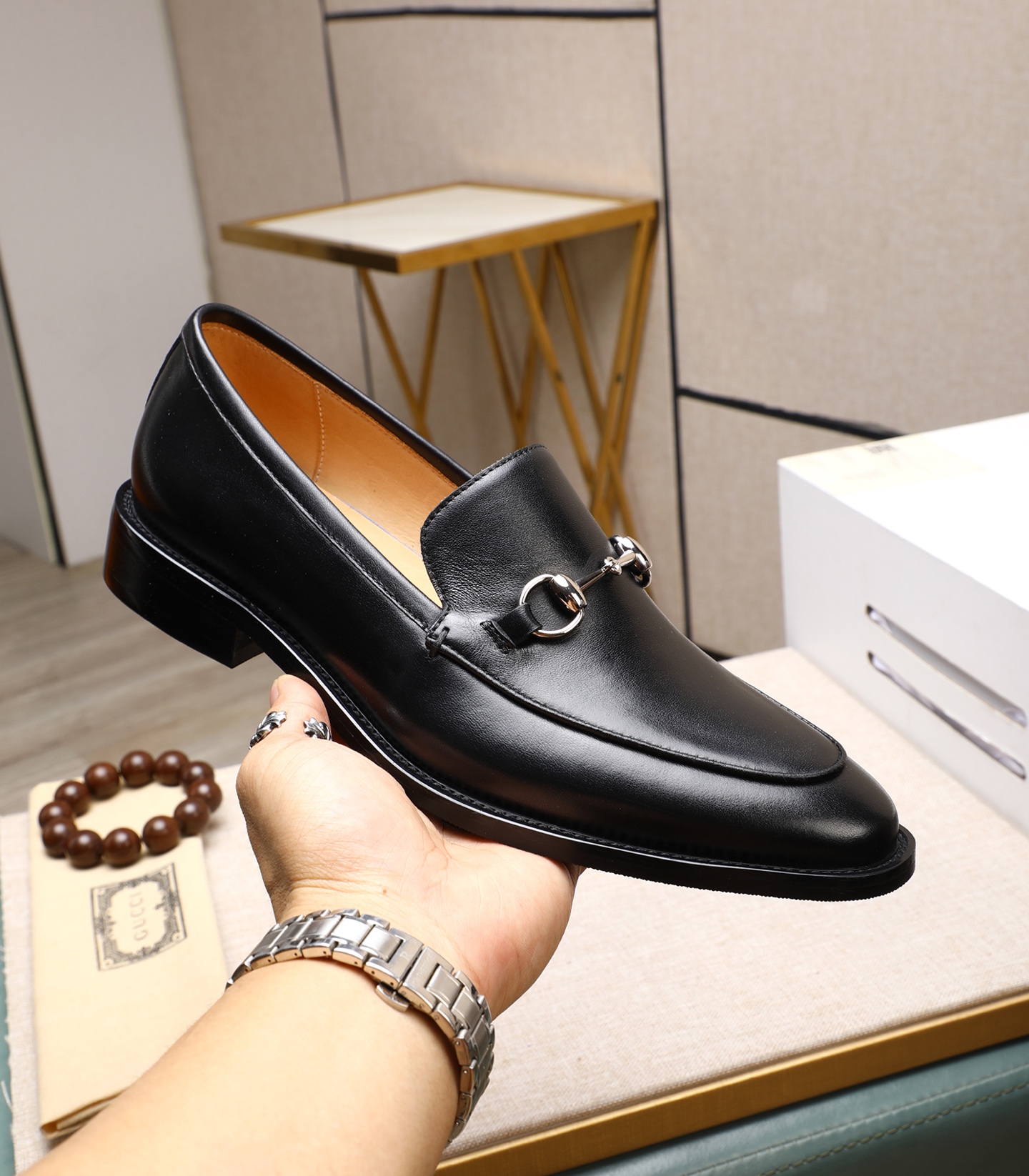 Gucci Premium Leather Formal Loafers - Italian Calfskin, Comfortable Rubber Sole 6 i1741939737187 3512 0 4
