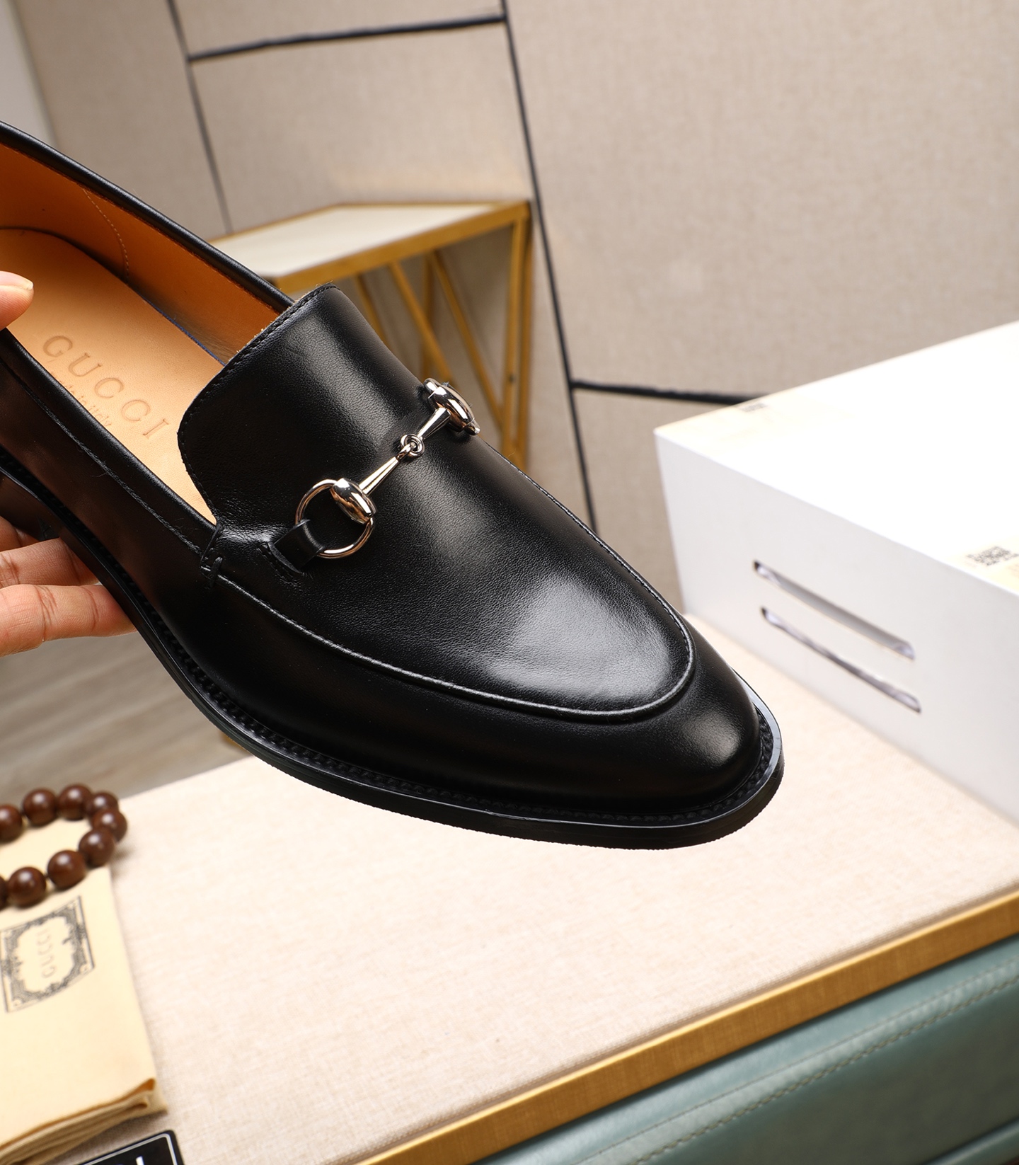 Gucci Premium Leather Formal Loafers - Italian Calfskin, Comfortable Rubber Sole 10 i1741939737911 2155 0 8