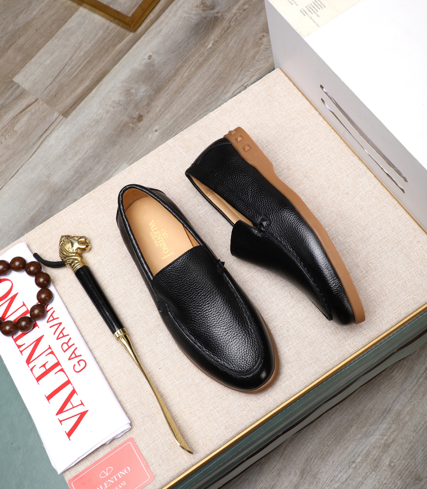 Valentino Men's Black Leather Loafers - Classic Style, Sizes 38-44 3 i1742198402230 8680 0 1
