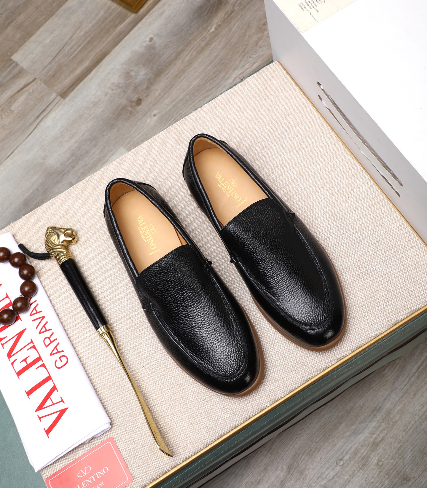 Valentino Men's Black Leather Loafers - Classic Style, Sizes 38-44 2 i1742198403022 7027 0 0