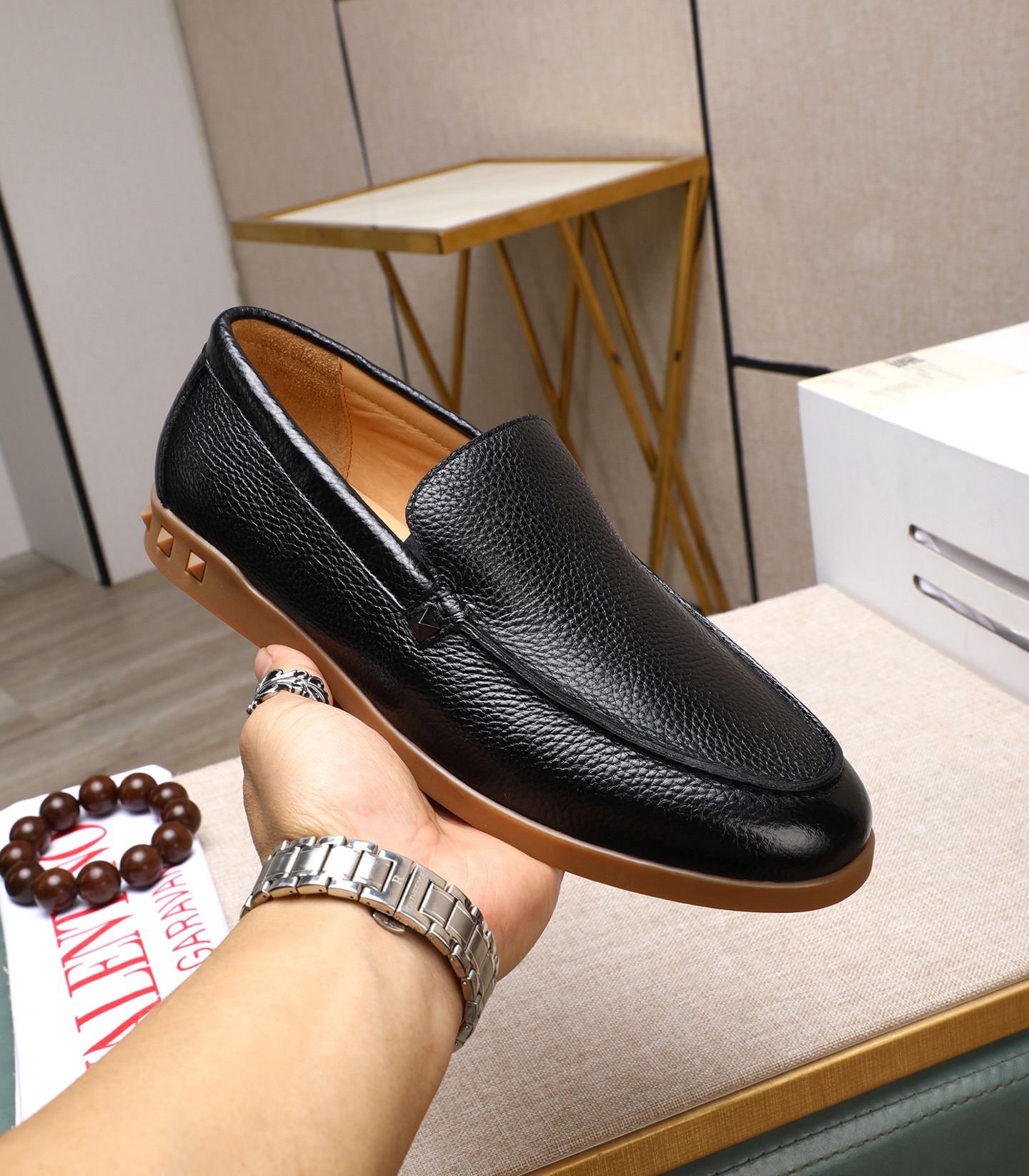 Valentino Men's Black Leather Loafers - Classic Style, Sizes 38-44 6 i1742198403031 9811 0 4